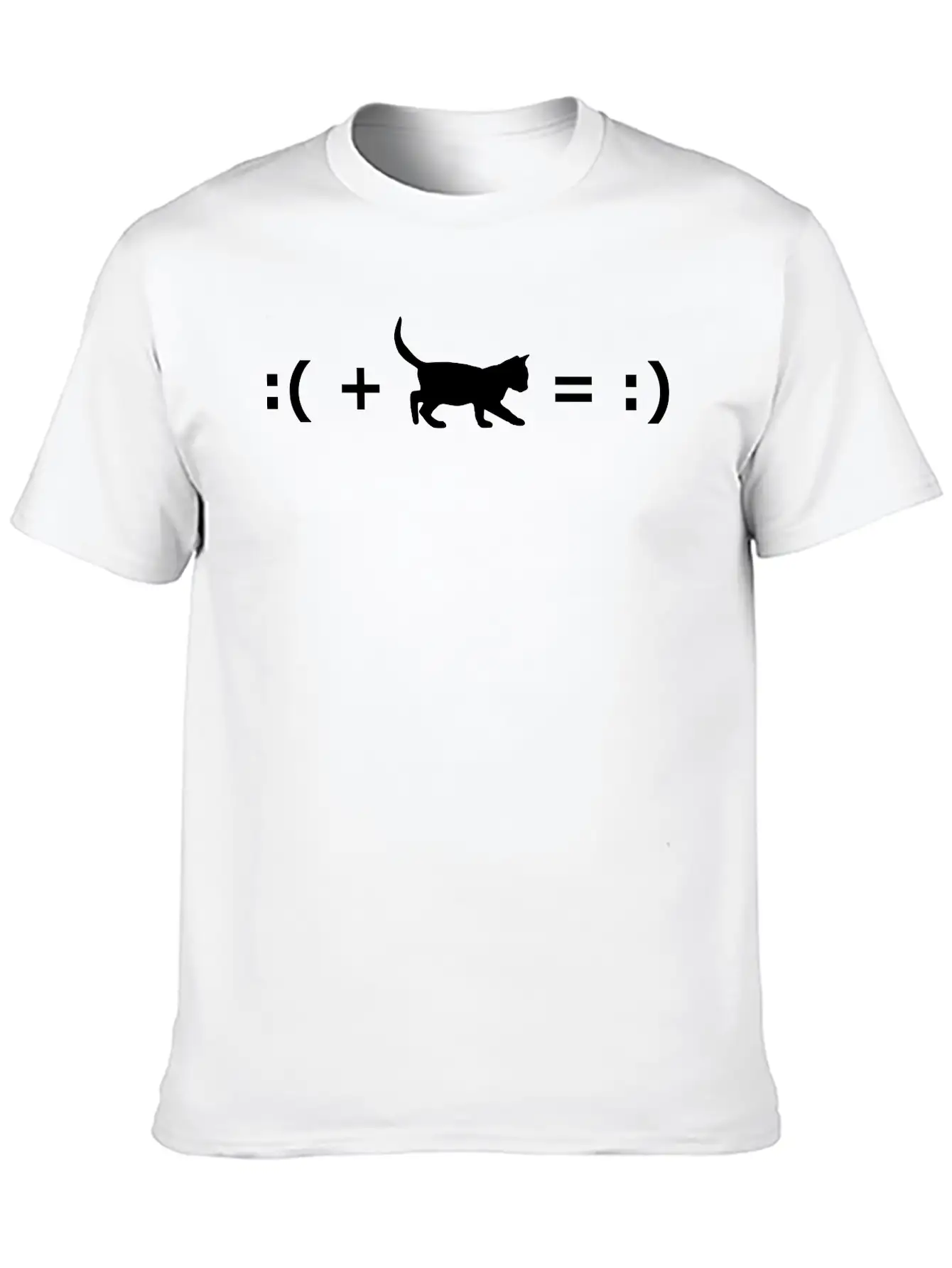 :( + Cat = :) Formula For Happiness Classic Cotton Tee – Unisex Comfort For Any Season