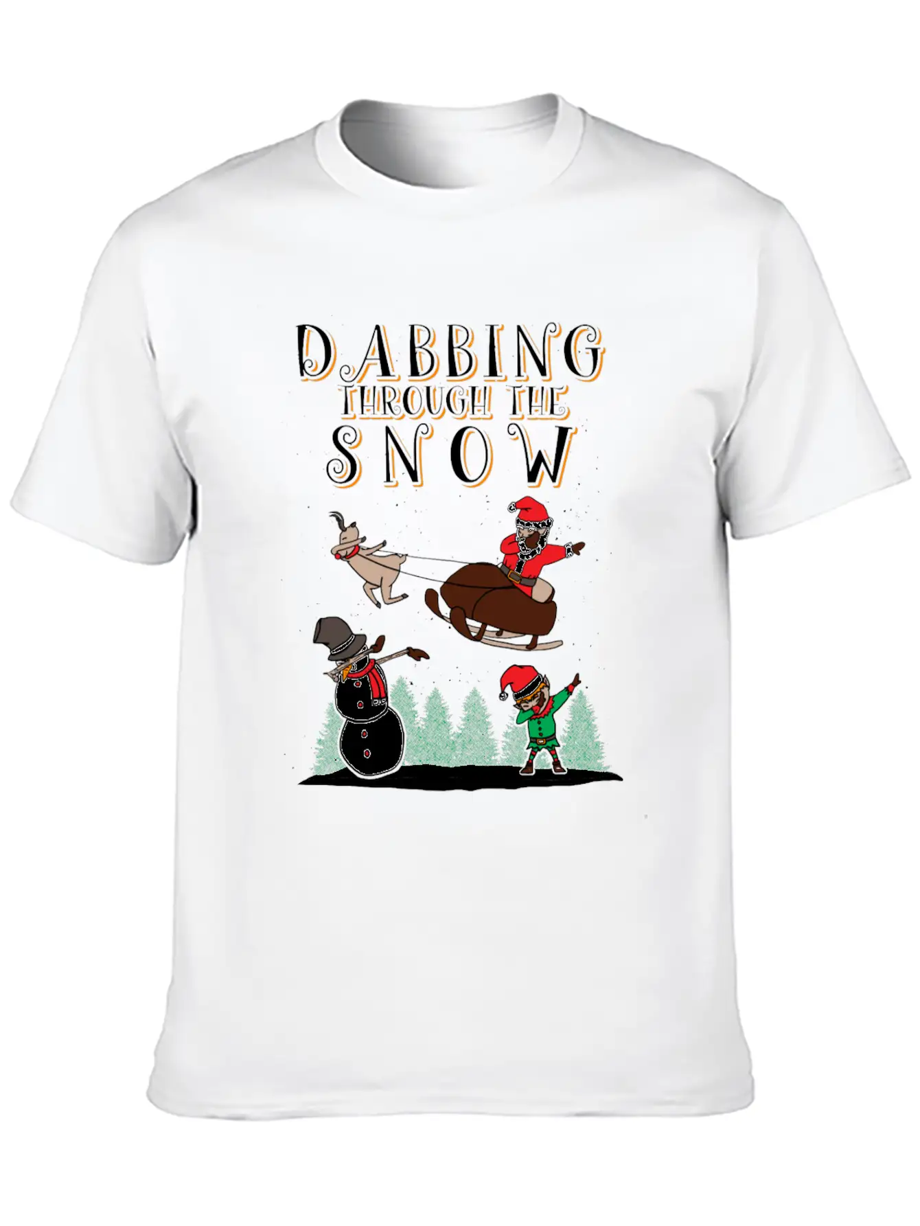 (Gift) Dabbing Through The Snow Lightweight Cotton T-Shirt – Daily Comfort Graphic Shirt