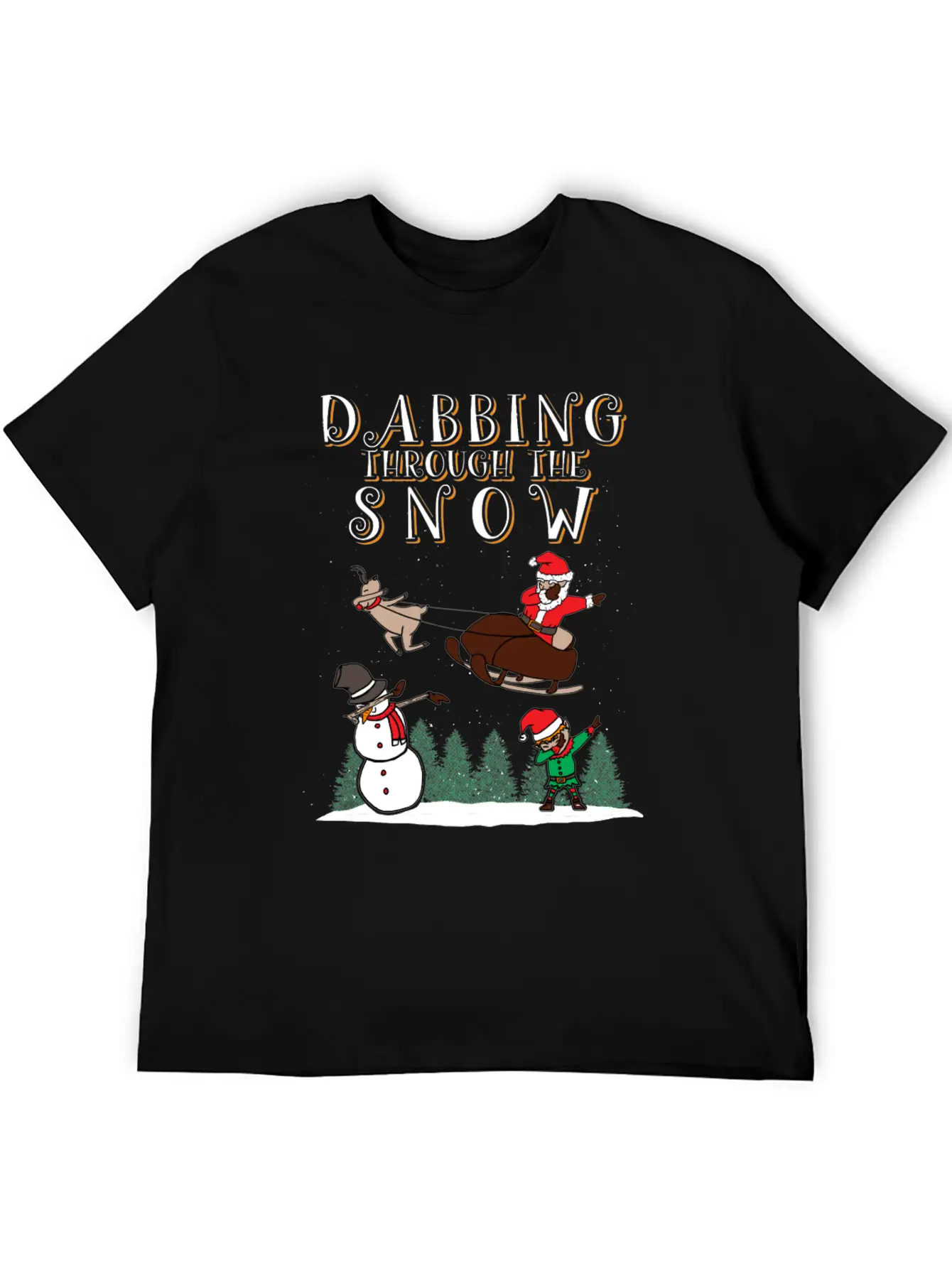 (Gift) Dabbing Through The Snow Lightweight Cotton T-Shirt – Daily Comfort Graphic Shirt
