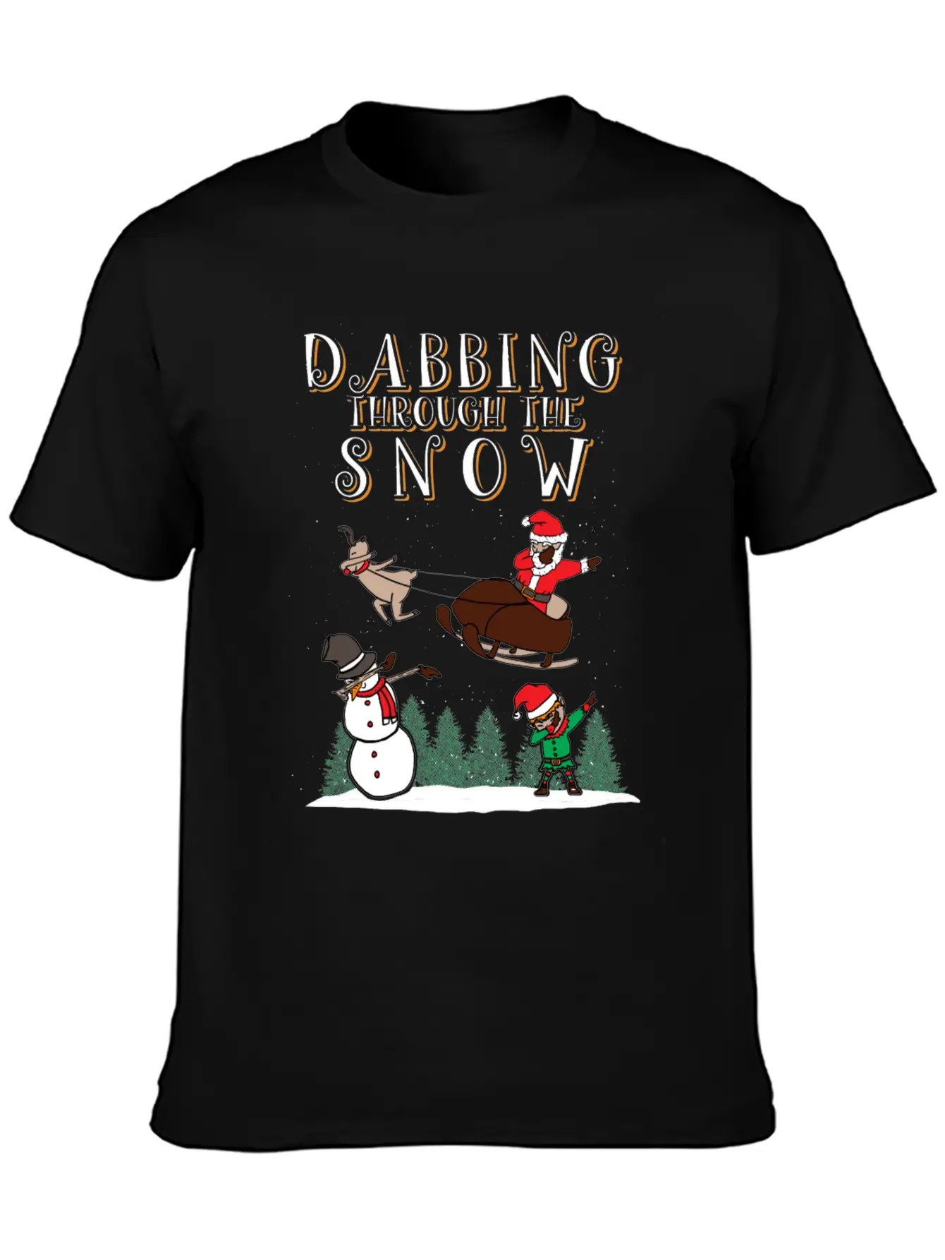 (Gift) Dabbing Through The Snow Lightweight Cotton T-Shirt – Daily Comfort Graphic Shirt