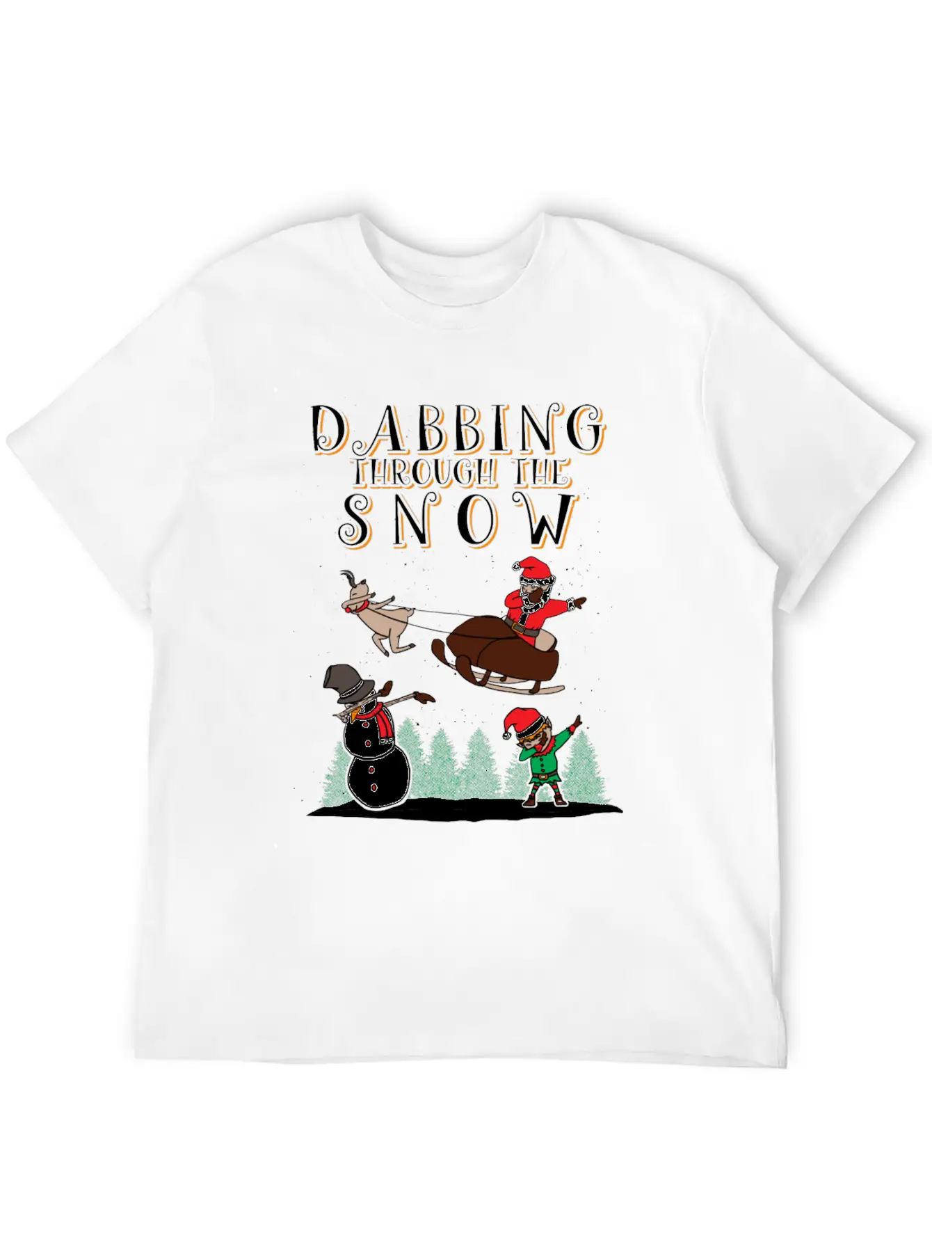 (Gift) Dabbing Through The Snow Lightweight Cotton T-Shirt – Daily Comfort Graphic Shirt