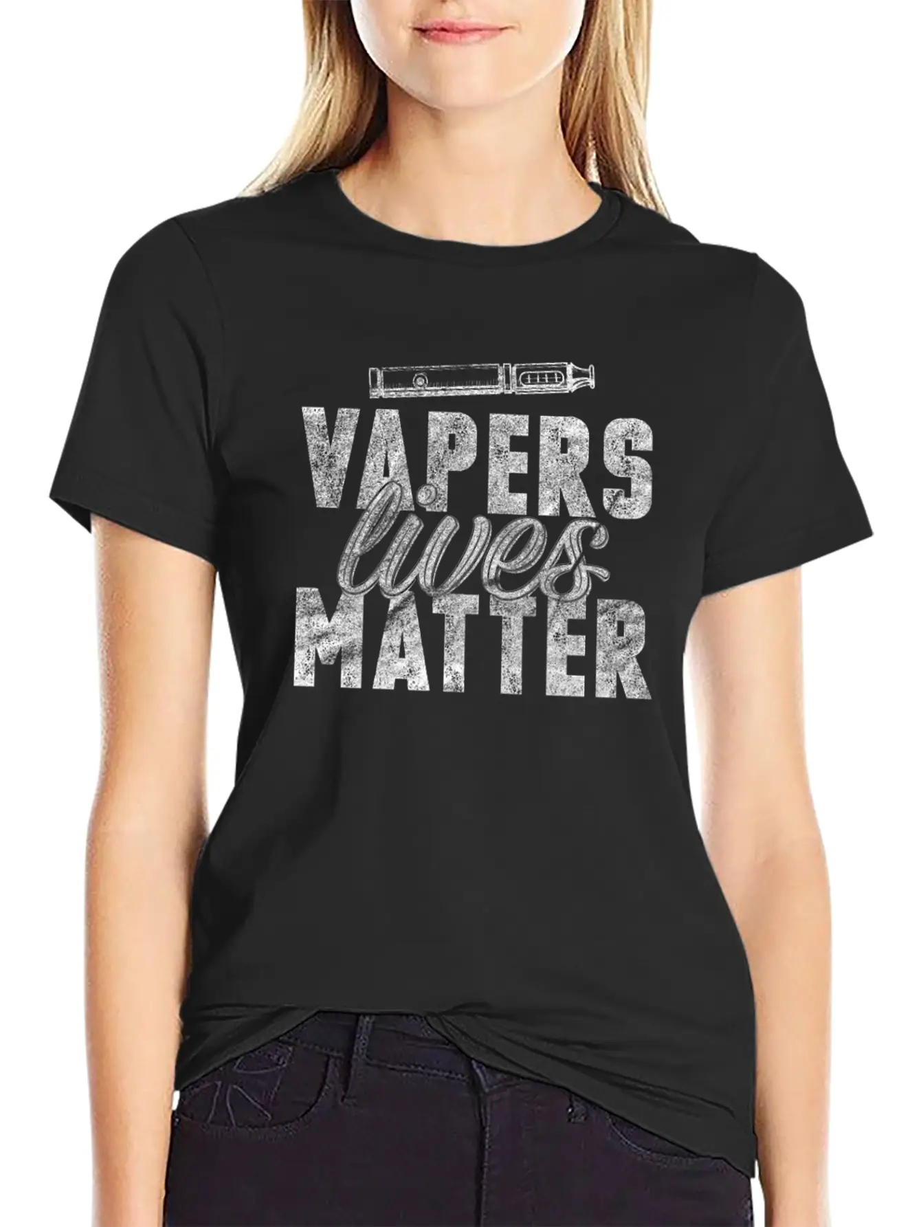 (Gift) Vapers Lives Matter Classic Crew Neck Graphic Tee – Everyday Minimal Look