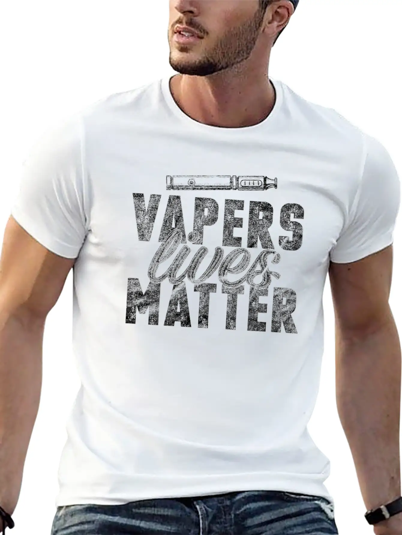 (Gift) Vapers Lives Matter Classic Crew Neck Graphic Tee – Everyday Minimal Look