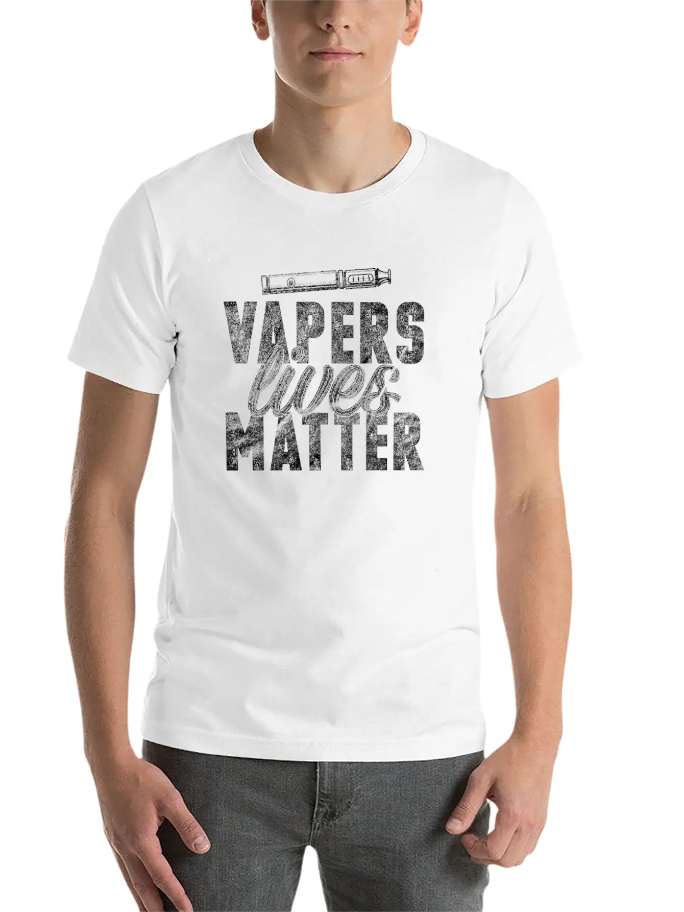 (Gift) Vapers Lives Matter Classic Crew Neck Graphic Tee – Everyday Minimal Look