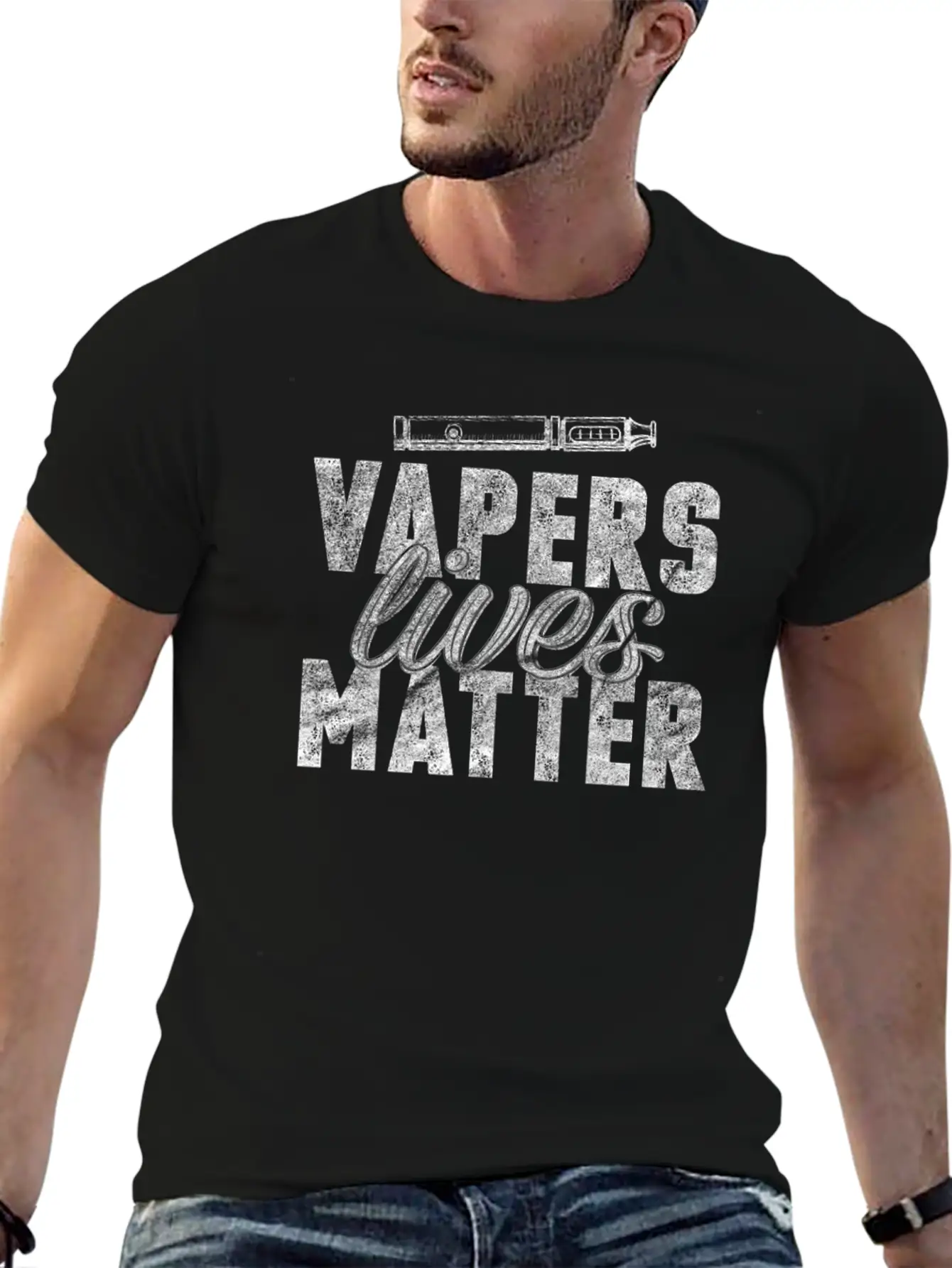 (Gift) Vapers Lives Matter Classic Crew Neck Graphic Tee – Everyday Minimal Look
