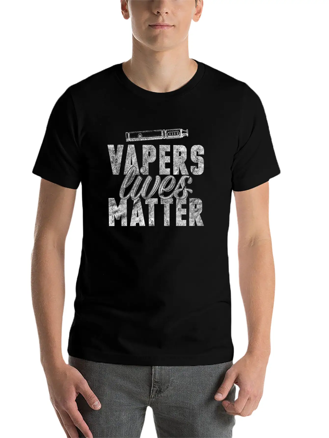 (Gift) Vapers Lives Matter Classic Crew Neck Graphic Tee – Everyday Minimal Look