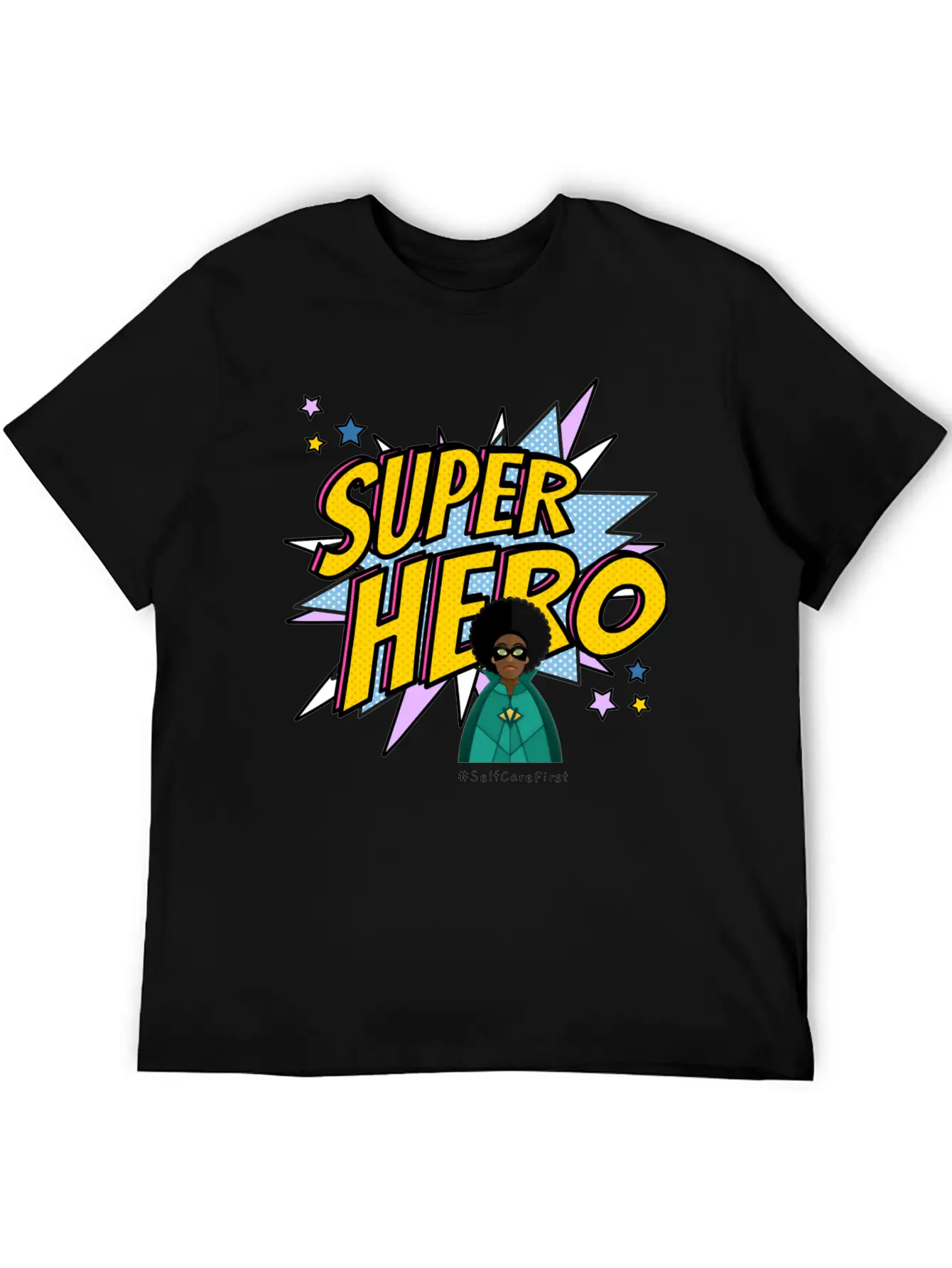 #SelfCareFirst Superhero Classic Fit Graphic Tee For Daily Comfort – Unisex Cotton Shirt