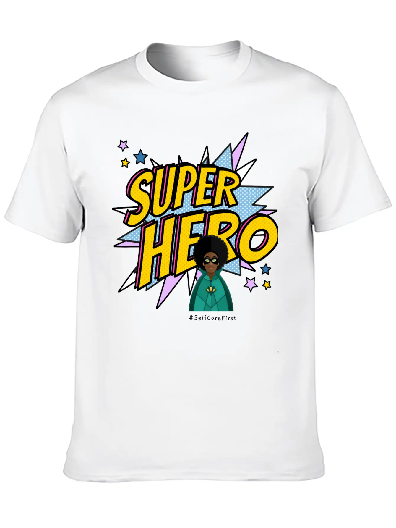#SelfCareFirst Superhero Classic Fit Graphic Tee For Daily Comfort – Unisex Cotton Shirt