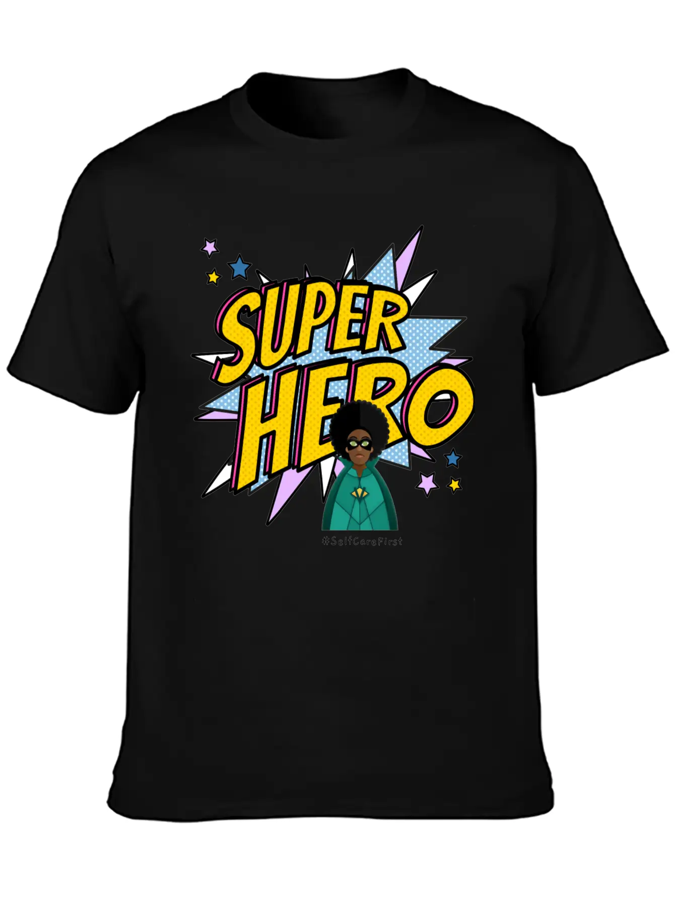 #SelfCareFirst Superhero Classic Fit Graphic Tee For Daily Comfort – Unisex Cotton Shirt