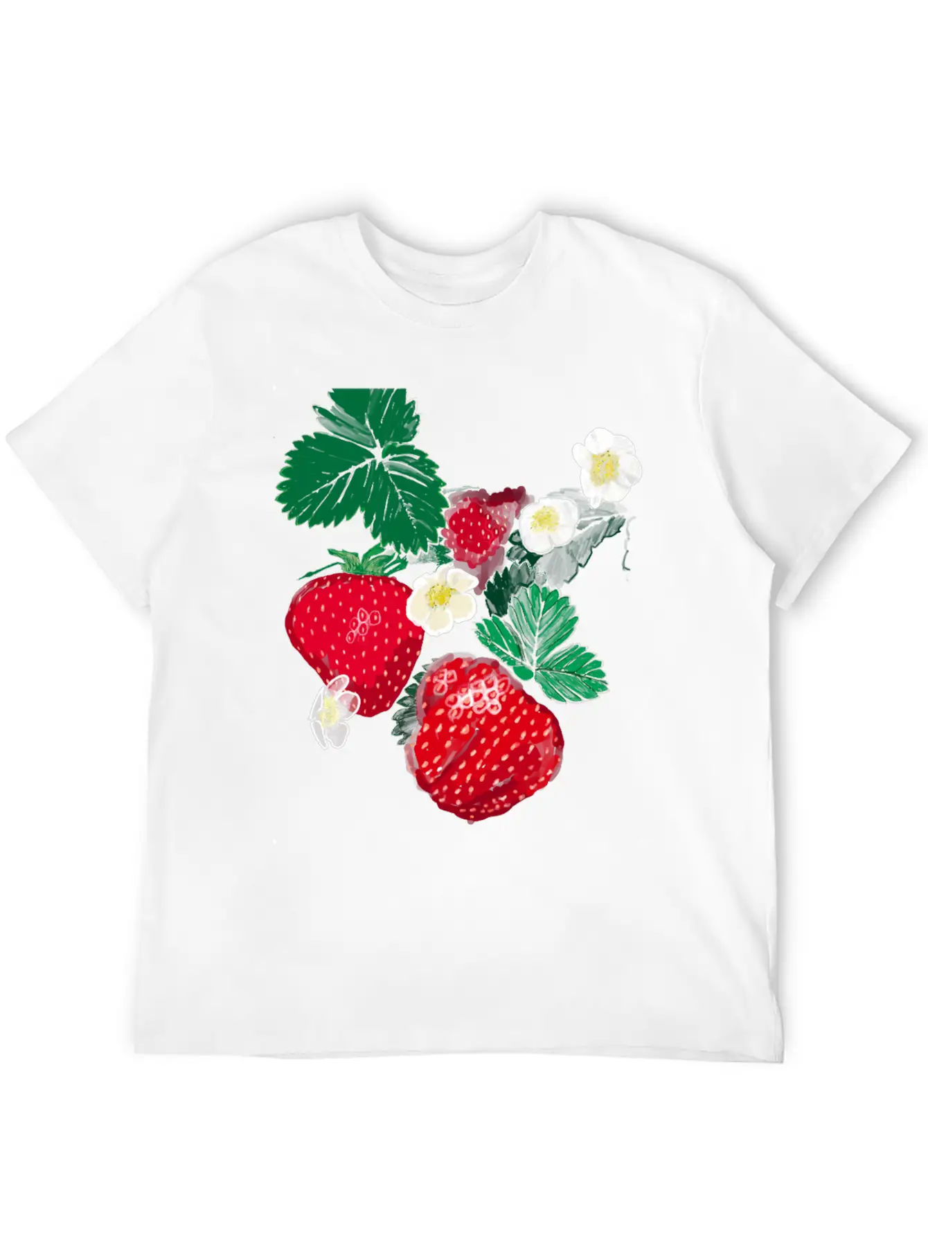 "Strawberry" Jamie's Hand-Drawn Collection Essential Unisex Summer Tee – Soft Cotton Casual Fit