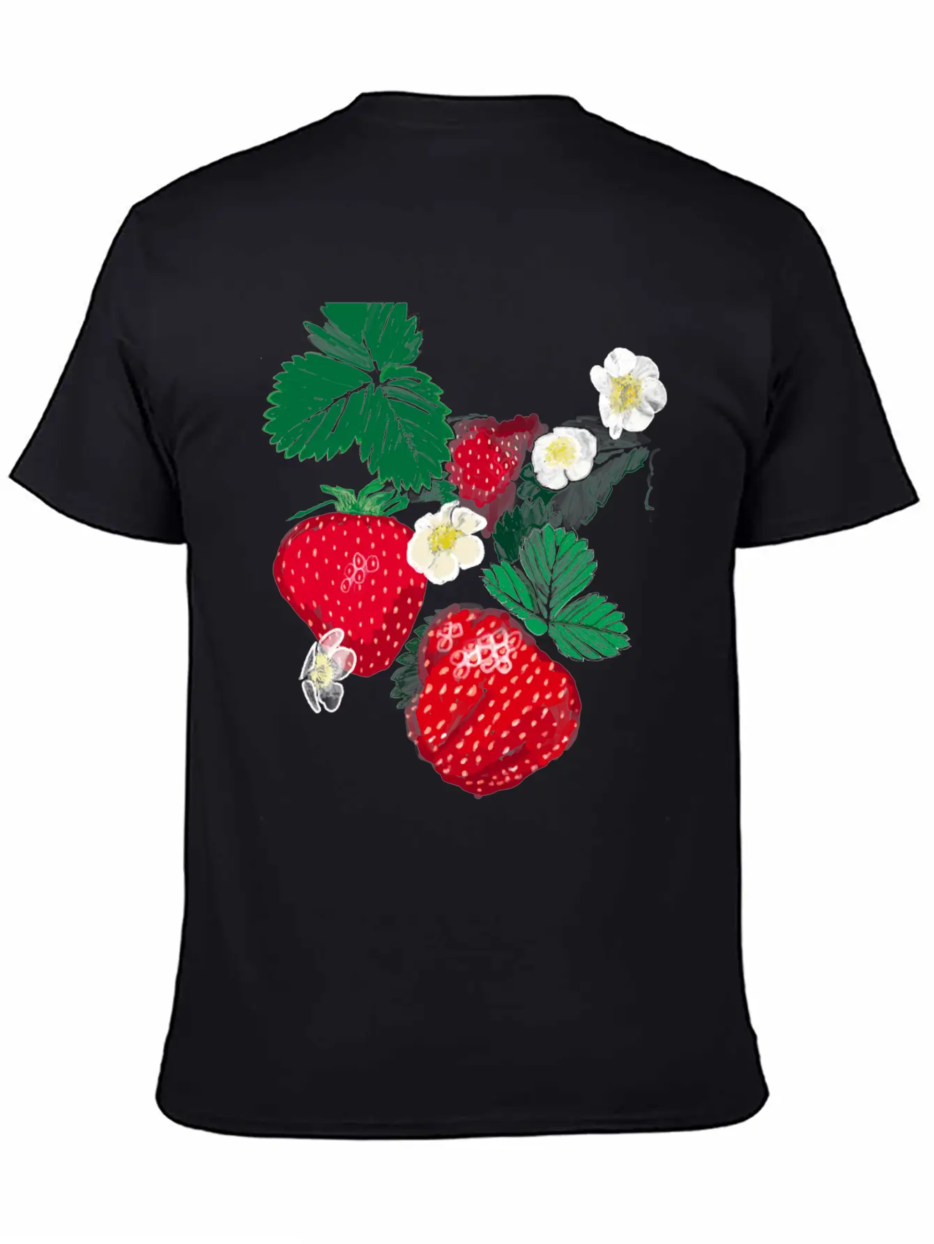 "Strawberry" Jamie's Hand-Drawn Collection Essential Unisex Summer Tee – Soft Cotton Casual Fit