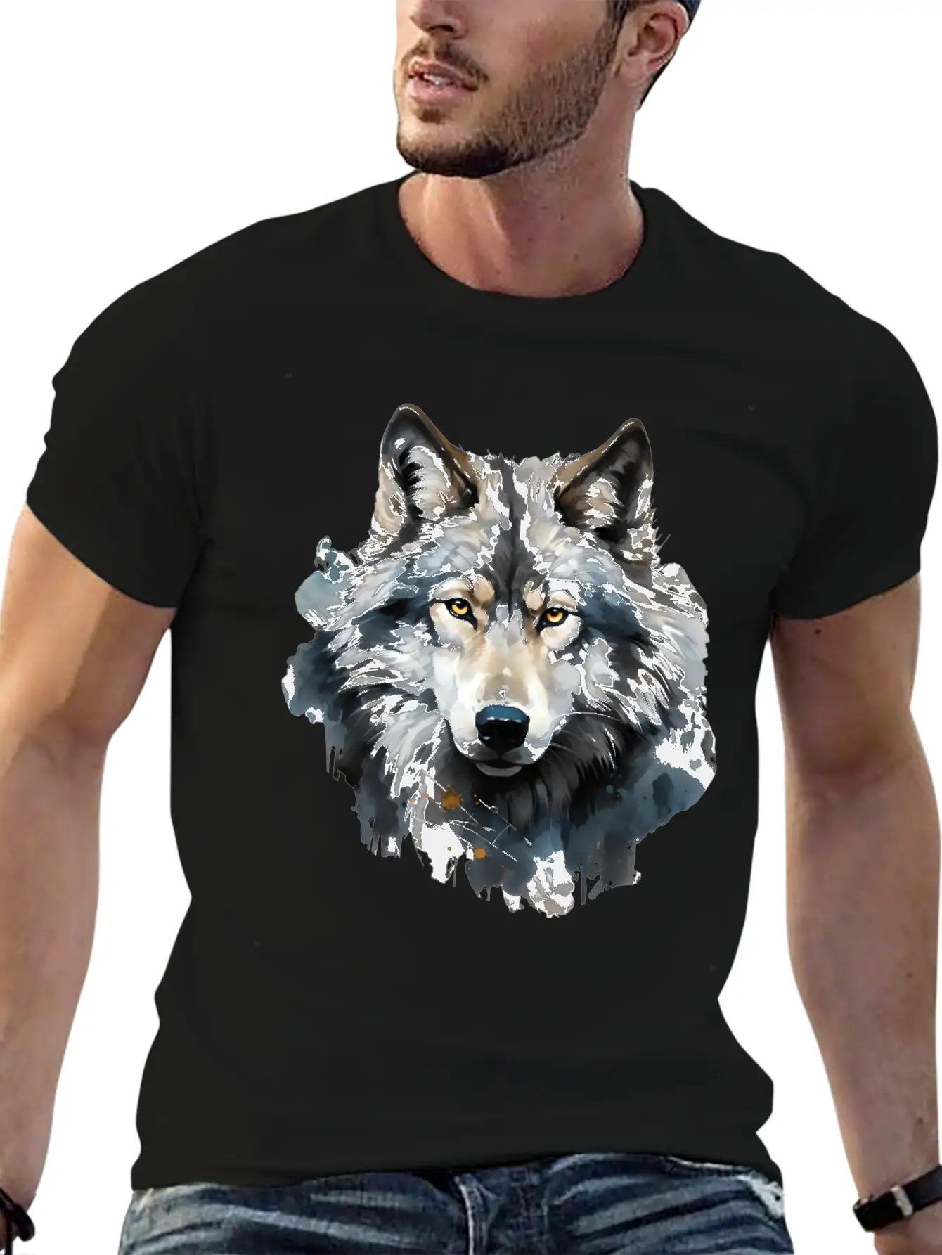 "The Call Of The Wild: Wolf Art" Unisex Cotton Tee – Relaxed Fit For Any Occasion