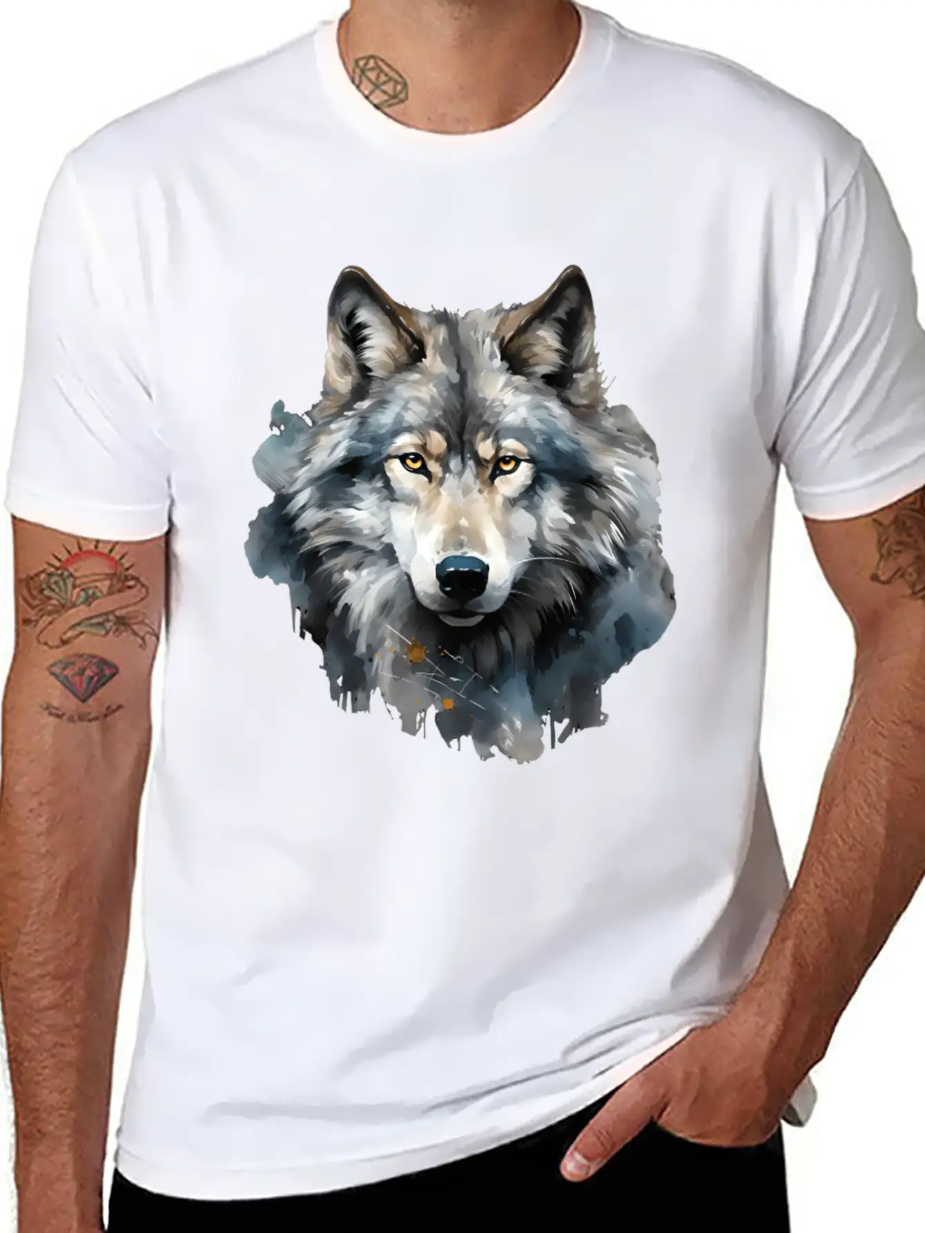 "The Call Of The Wild: Wolf Art" Unisex Cotton Tee – Relaxed Fit For Any Occasion