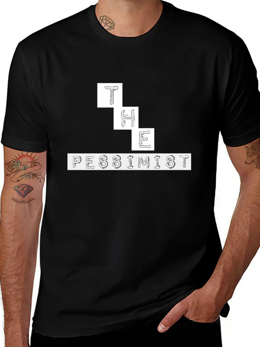 "The Pessimist" Abstract Design Classic Cotton Tee – Unisex Comfort For Any Season