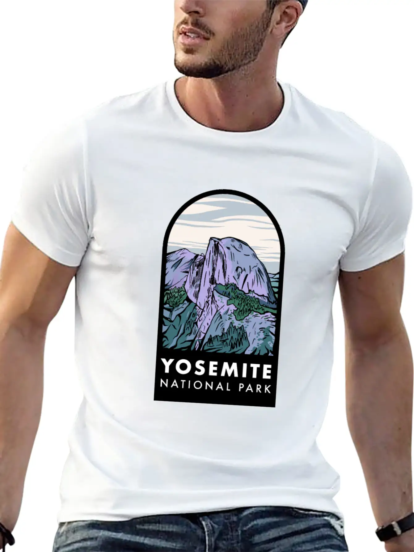 Yosemite National Park Badge Unisex Cotton Tee – Relaxed Fit For Any Occasion