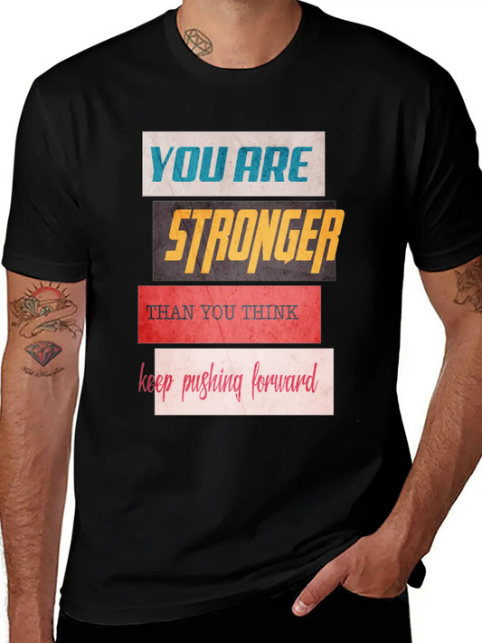 YOU ARE STRONGER Grunge Lightweight Cotton T-Shirt – Daily Comfort Graphic Shirt