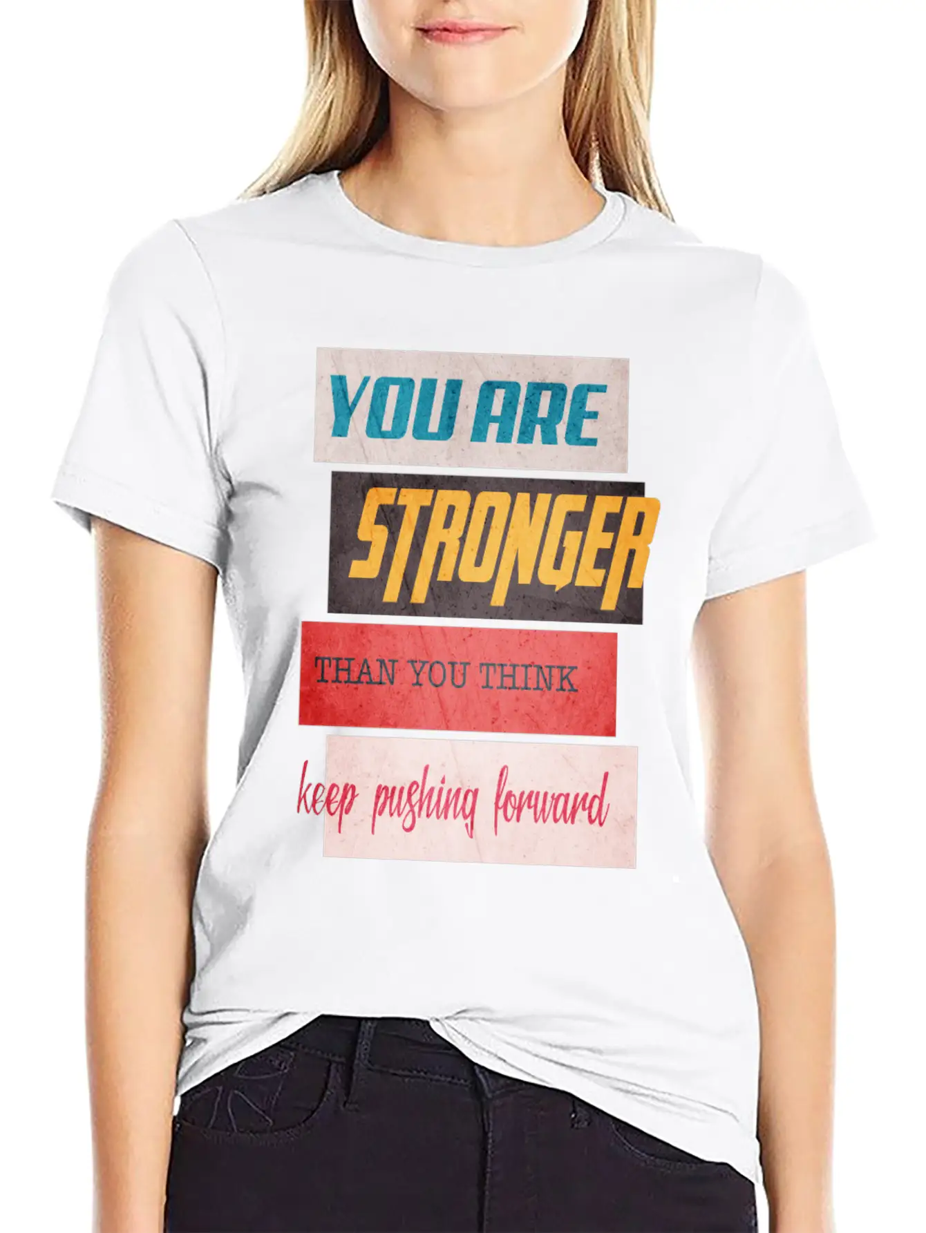 YOU ARE STRONGER Grunge Lightweight Cotton T-Shirt – Daily Comfort Graphic Shirt