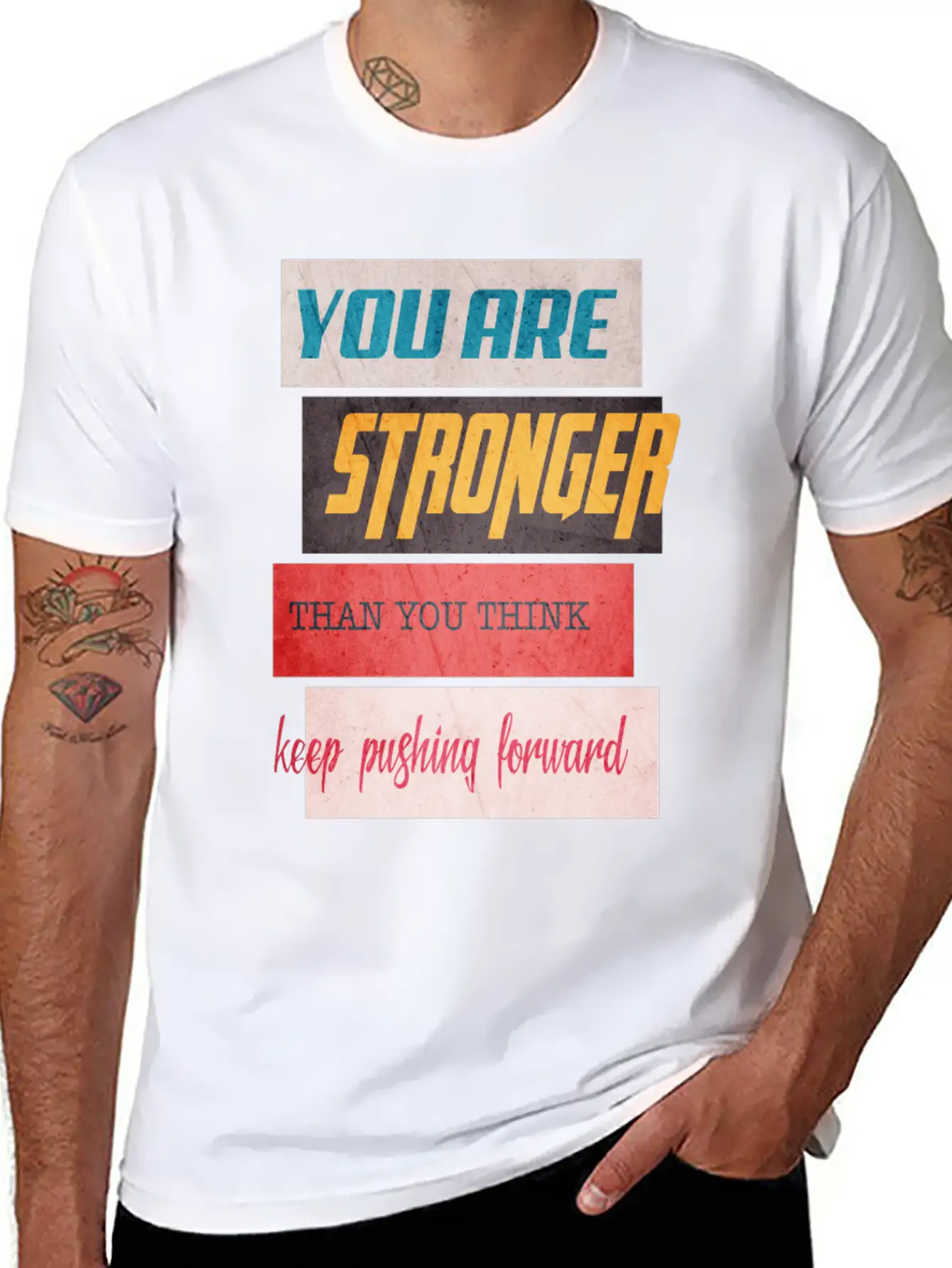 YOU ARE STRONGER Grunge Lightweight Cotton T-Shirt – Daily Comfort Graphic Shirt