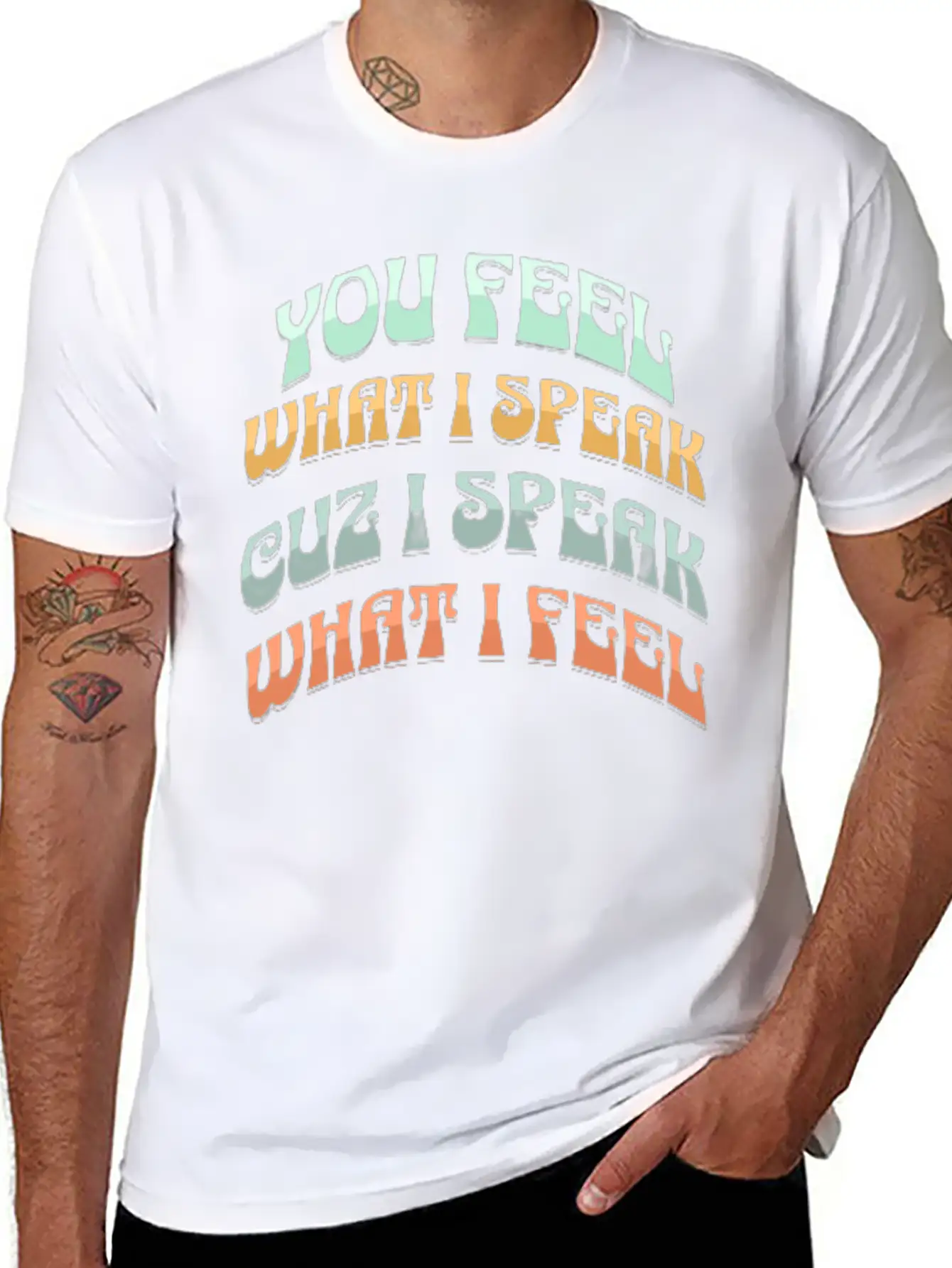 You Feel What I Speak Lightweight Cotton T-Shirt – Daily Comfort Graphic Shirt