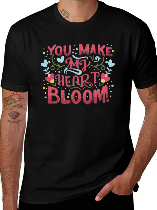You Make My Heart Bloom - Flowers And Hearts Classic Crew Neck Graphic Tee – Everyday Minimal Look