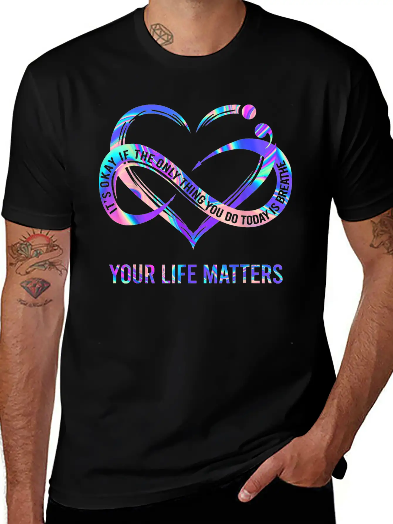 Your Life Mat.ters Suicide Prev.ention Awareness Simple Everyday Graphic Tee – Lightweight Summer Wear