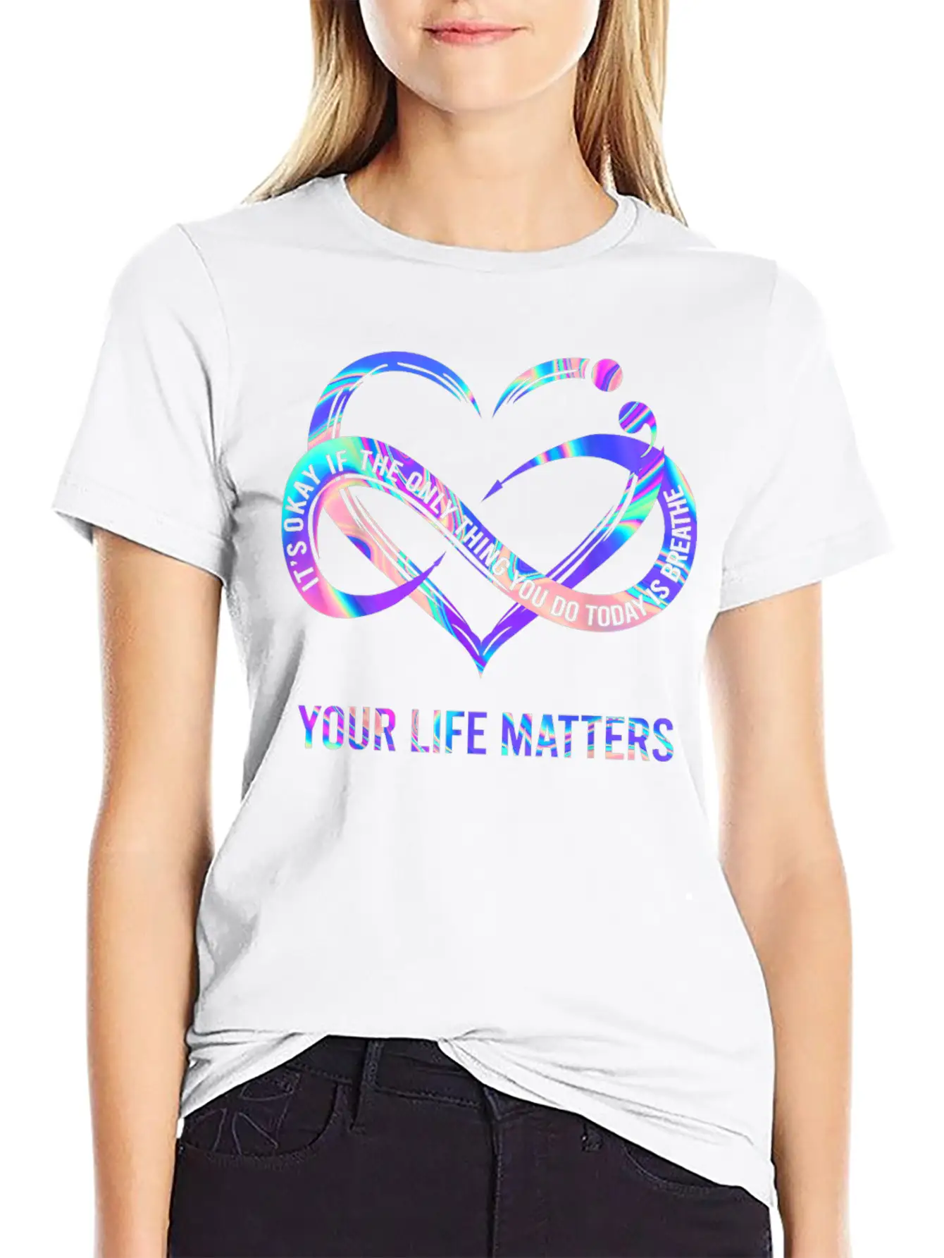 Your Life Mat.ters Suicide Prev.ention Awareness Simple Everyday Graphic Tee – Lightweight Summer Wear