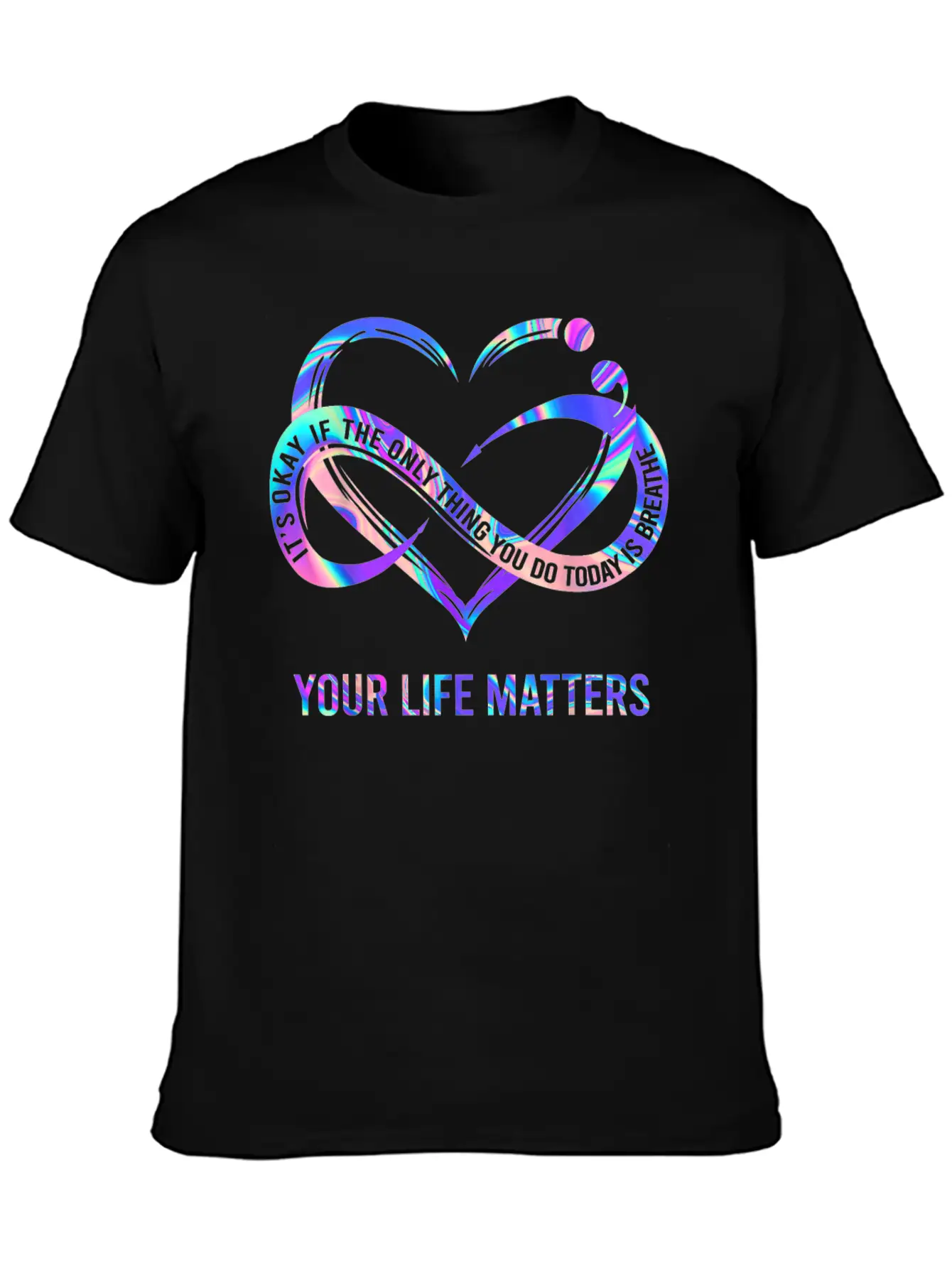 Your Life Mat.ters Suicide Prev.ention Awareness Simple Everyday Graphic Tee – Lightweight Summer Wear