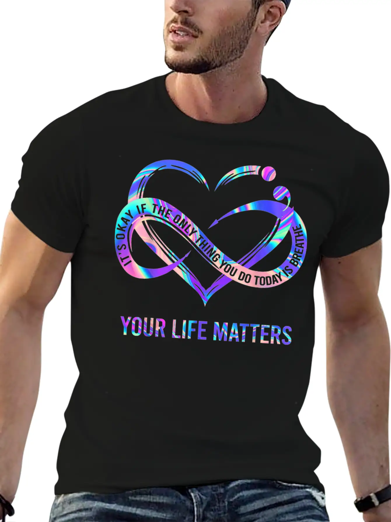 Your Life Mat.ters Suicide Prev.ention Awareness Simple Everyday Graphic Tee – Lightweight Summer Wear
