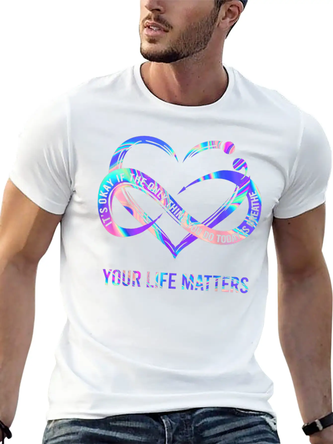 Your Life Mat.ters Suicide Prev.ention Awareness Simple Everyday Graphic Tee – Lightweight Summer Wear