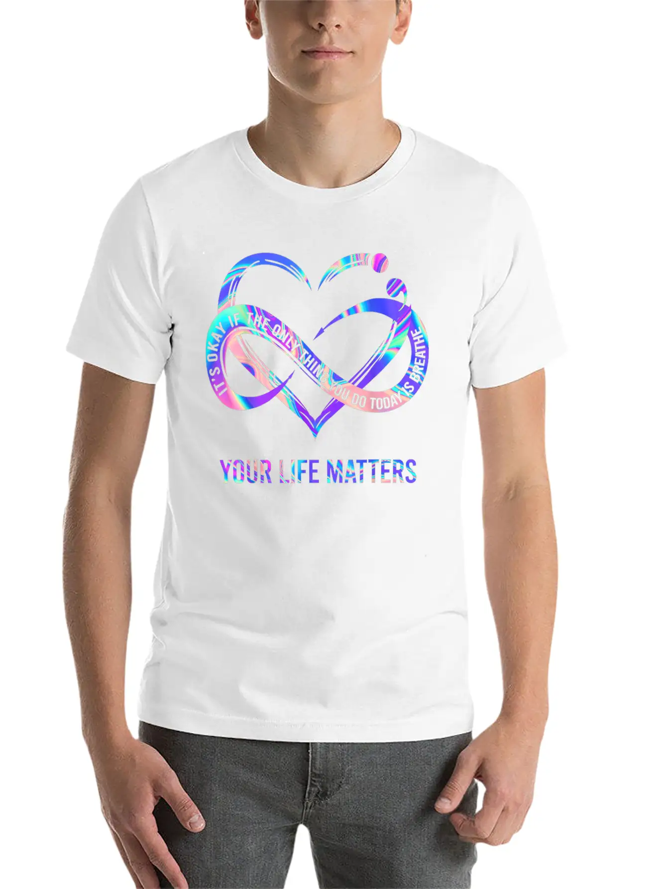Your Life Mat.ters Suicide Prev.ention Awareness Simple Everyday Graphic Tee – Lightweight Summer Wear
