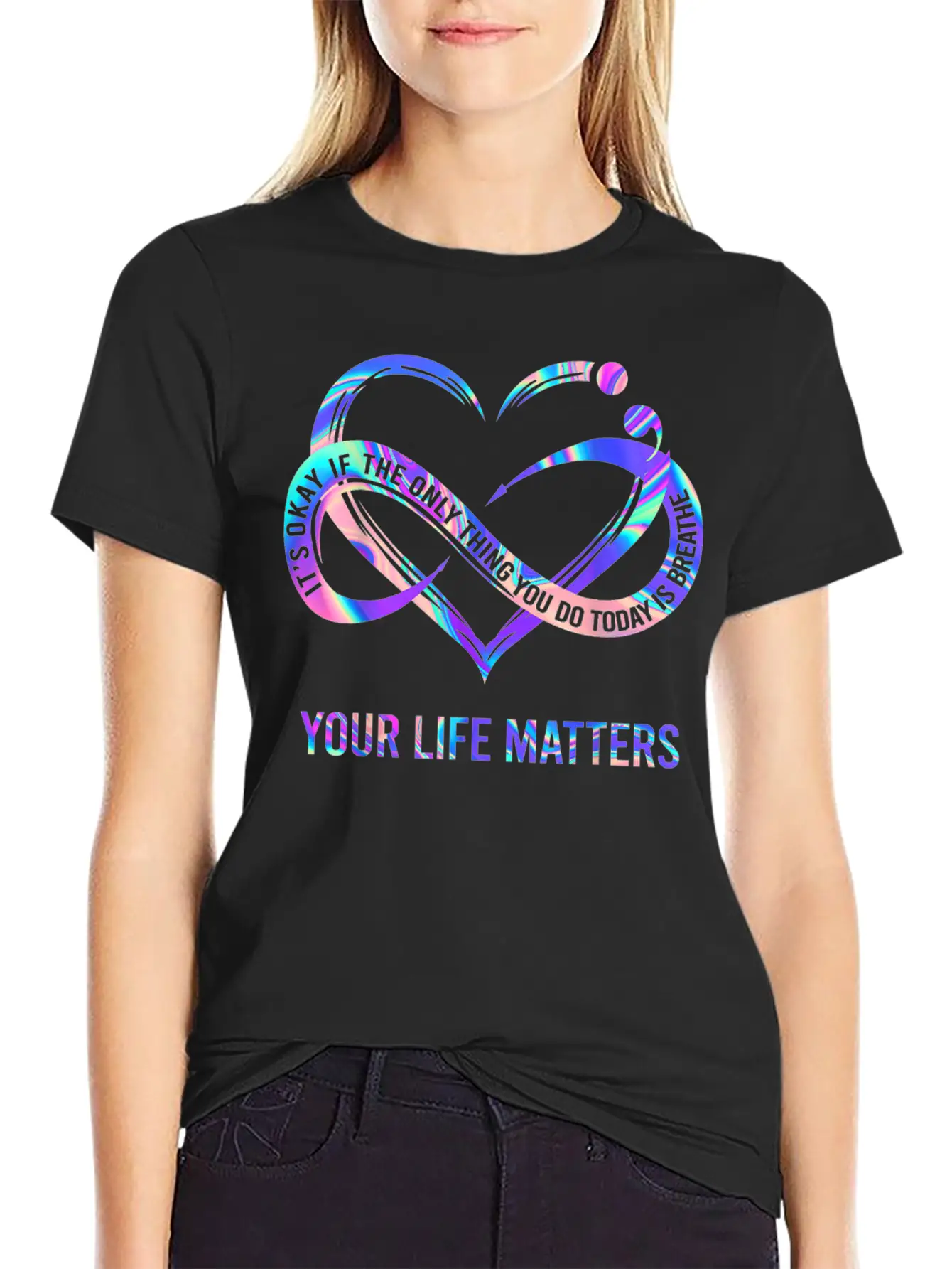Your Life Mat.ters Suicide Prev.ention Awareness Simple Everyday Graphic Tee – Lightweight Summer Wear
