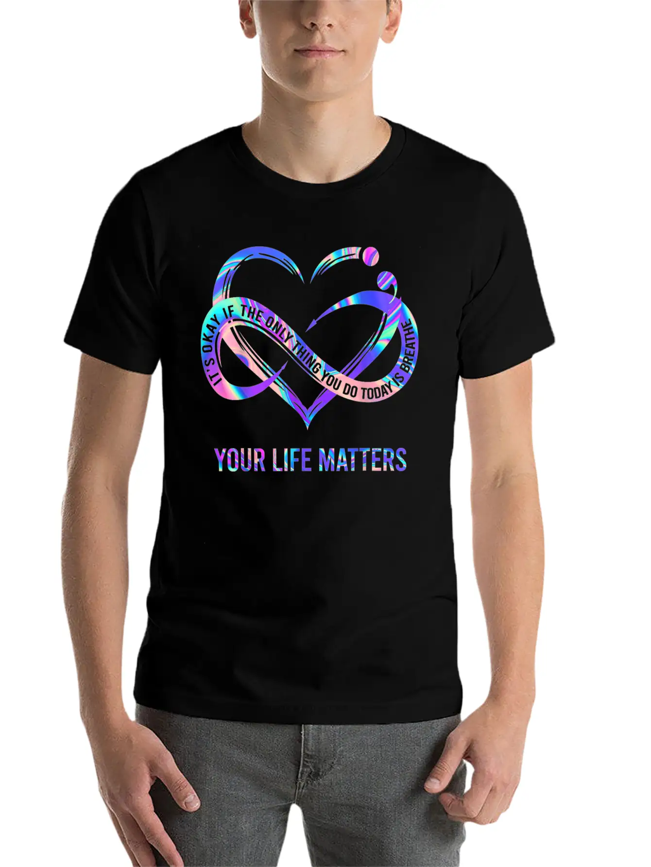 Your Life Mat.ters Suicide Prev.ention Awareness Simple Everyday Graphic Tee – Lightweight Summer Wear