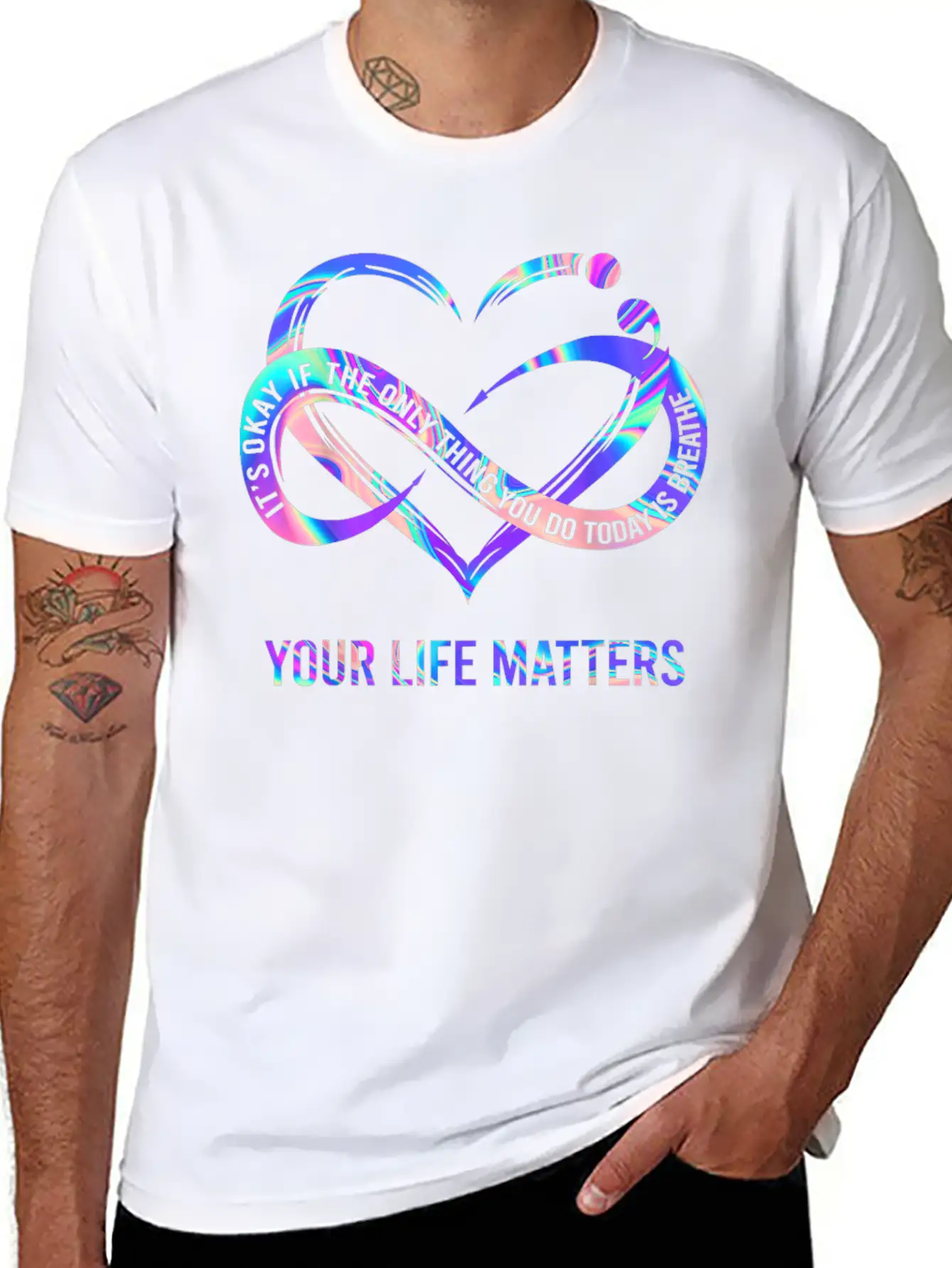 Your Life Mat.ters Suicide Prev.ention Awareness Simple Everyday Graphic Tee – Lightweight Summer Wear
