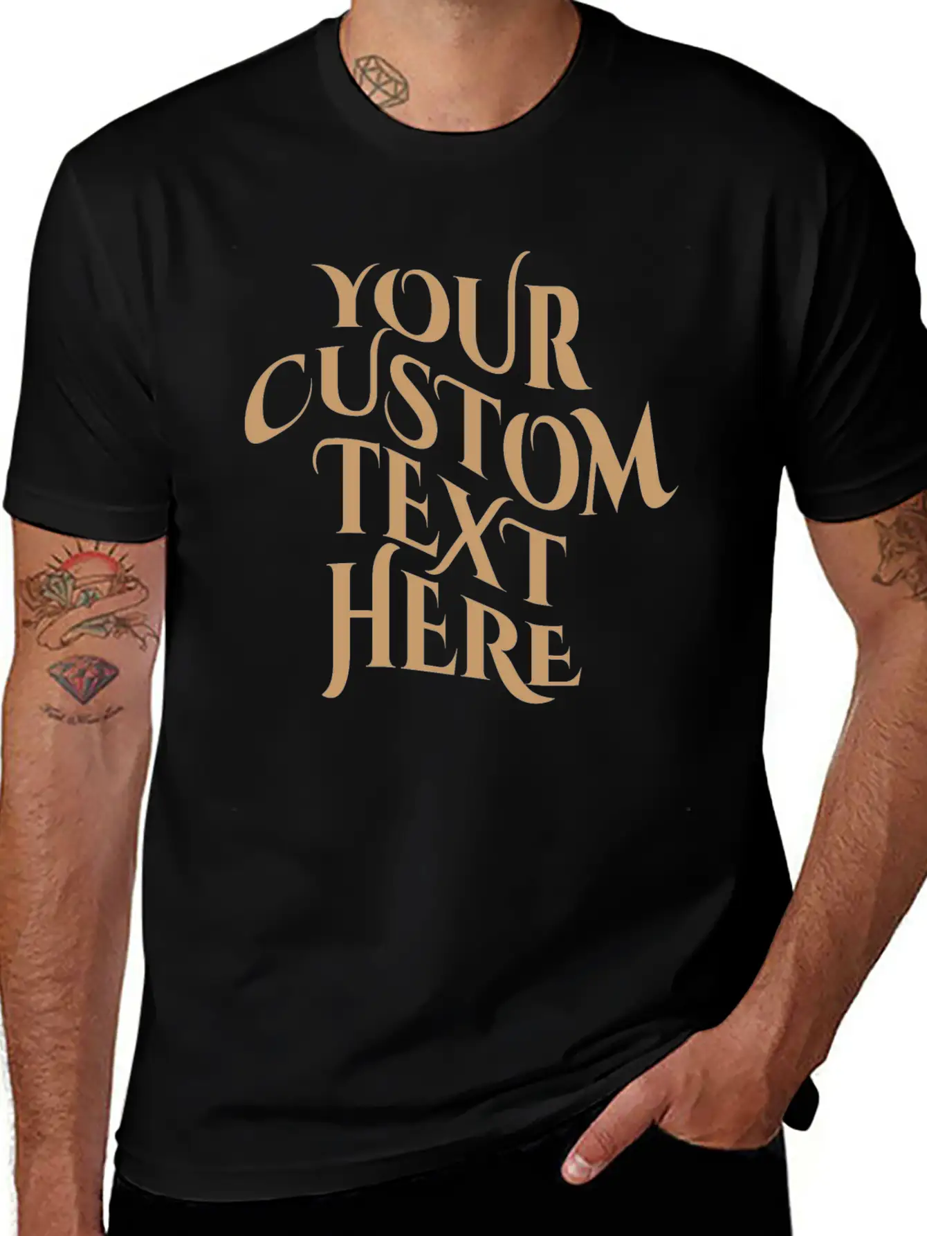Your Text Here Tees Tshirt, Simple Text Minimal Lightweight Cotton T-Shirt – Daily Comfort Graphic Shirt