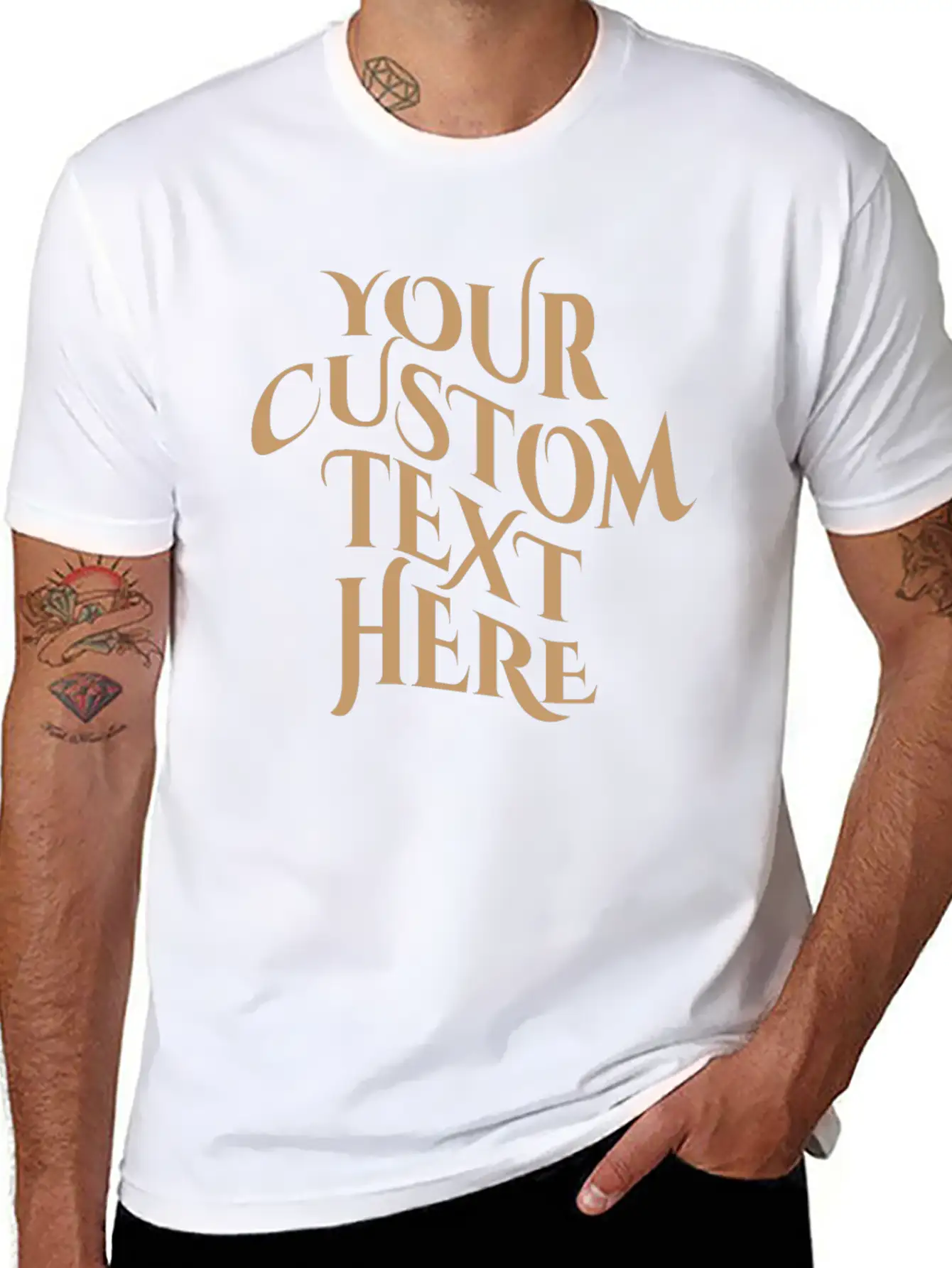 Your Text Here Tees Tshirt, Simple Text Minimal Lightweight Cotton T-Shirt – Daily Comfort Graphic Shirt