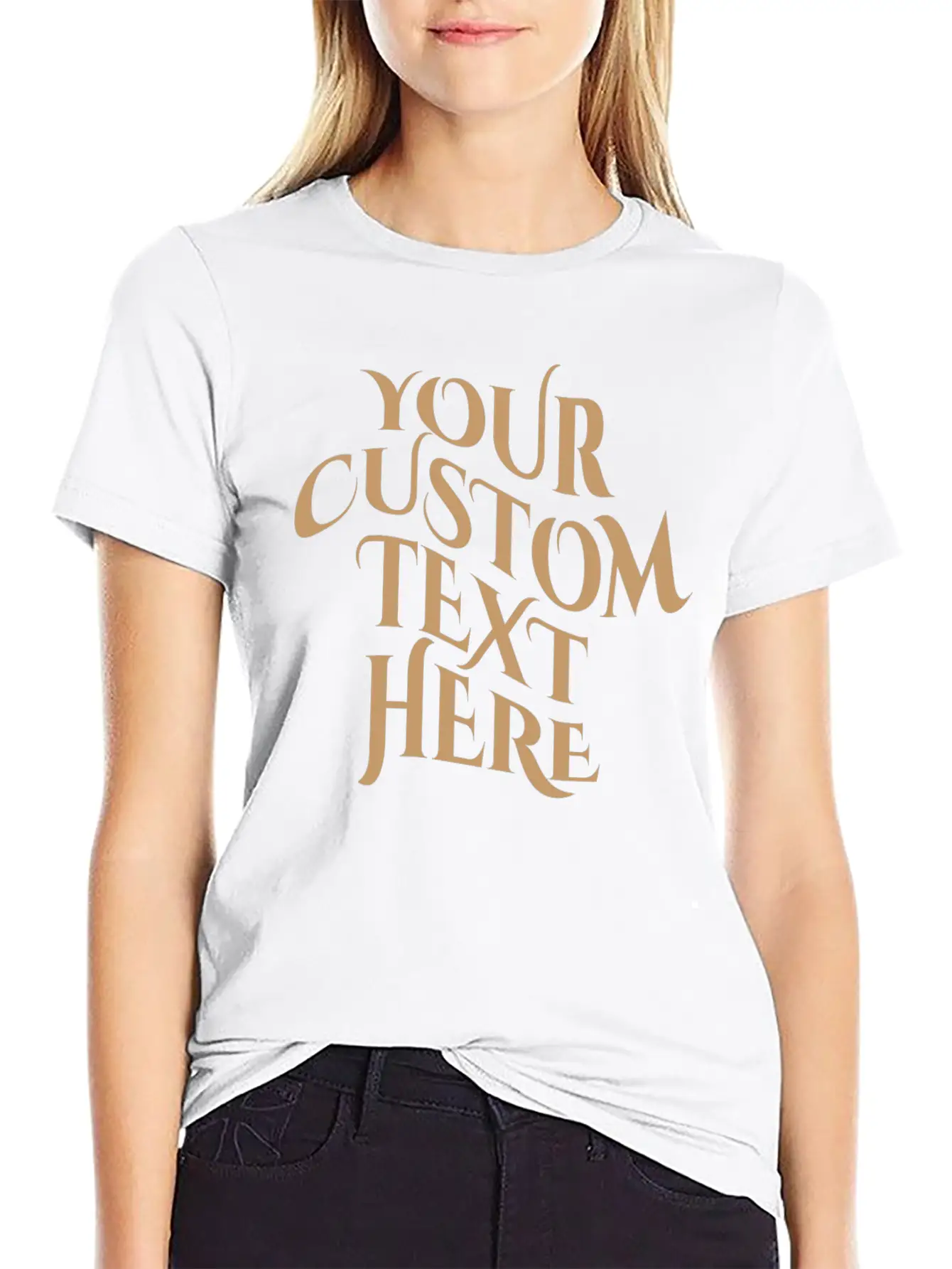 Your Text Here Tees Tshirt, Simple Text Minimal Lightweight Cotton T-Shirt – Daily Comfort Graphic Shirt
