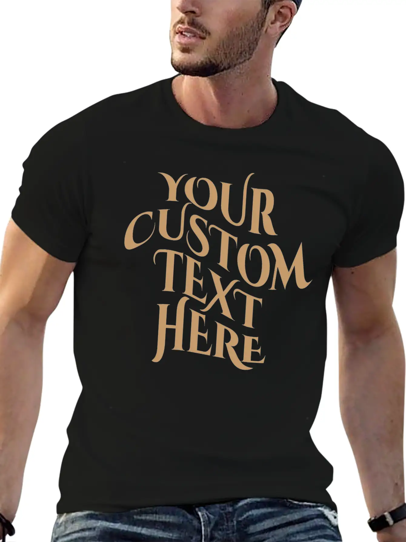 Your Text Here Tees Tshirt, Simple Text Minimal Lightweight Cotton T-Shirt – Daily Comfort Graphic Shirt