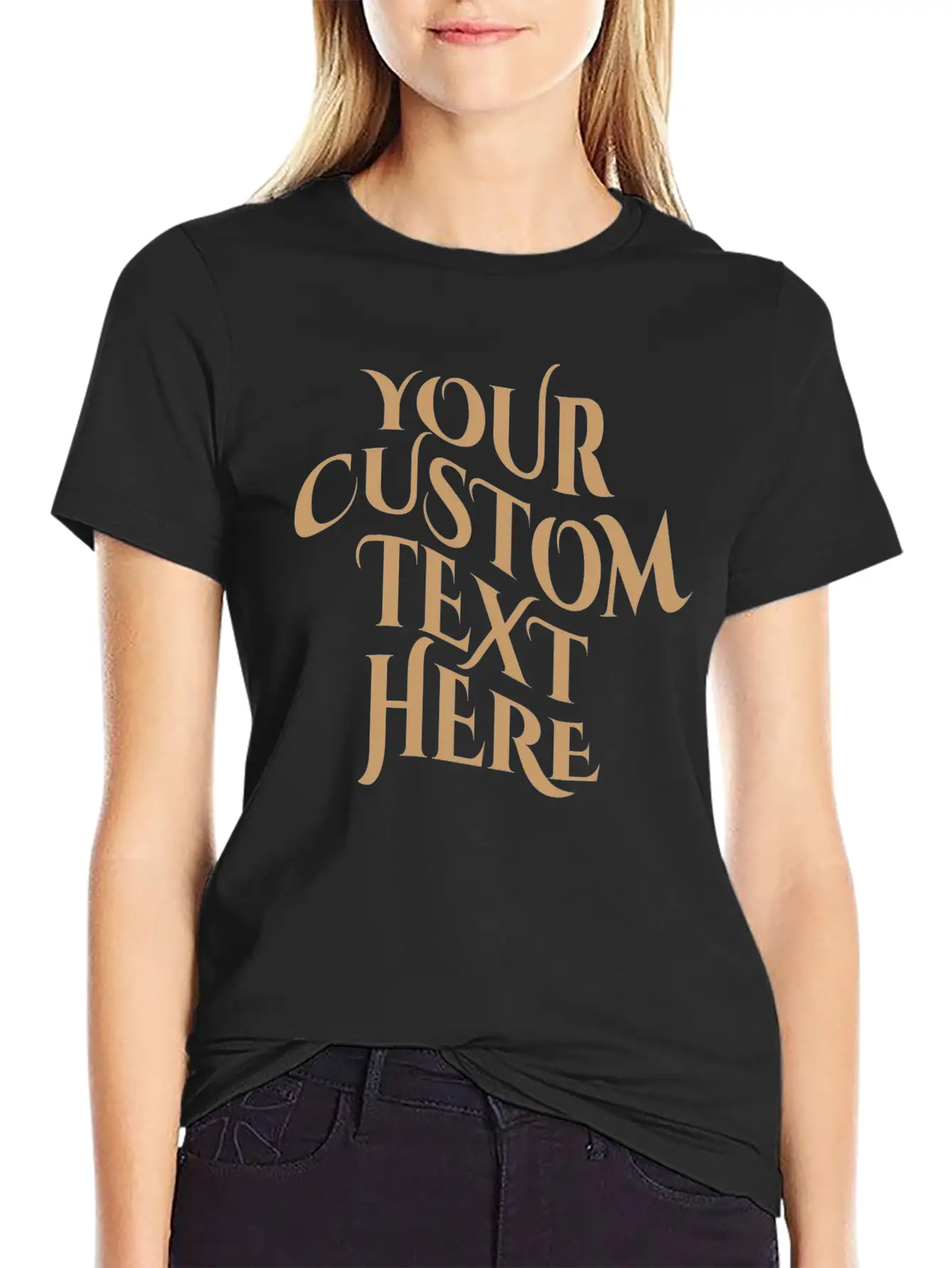 Your Text Here Tees Tshirt, Simple Text Minimal Lightweight Cotton T-Shirt – Daily Comfort Graphic Shirt