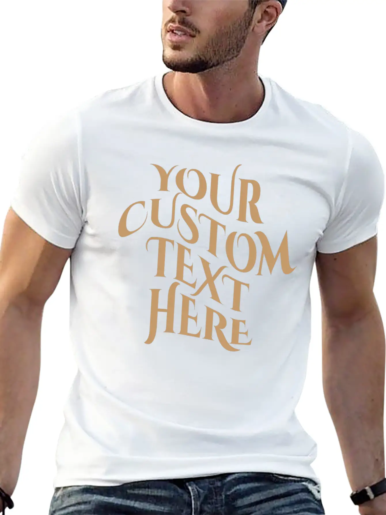 Your Text Here Tees Tshirt, Simple Text Minimal Lightweight Cotton T-Shirt – Daily Comfort Graphic Shirt