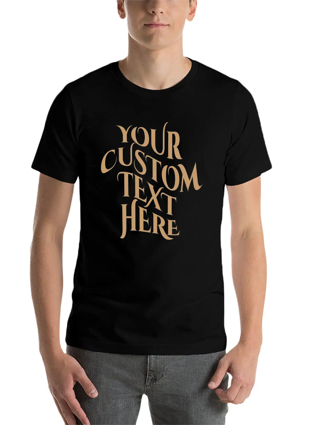 Your Text Here Tees Tshirt, Simple Text Minimal Lightweight Cotton T-Shirt – Daily Comfort Graphic Shirt