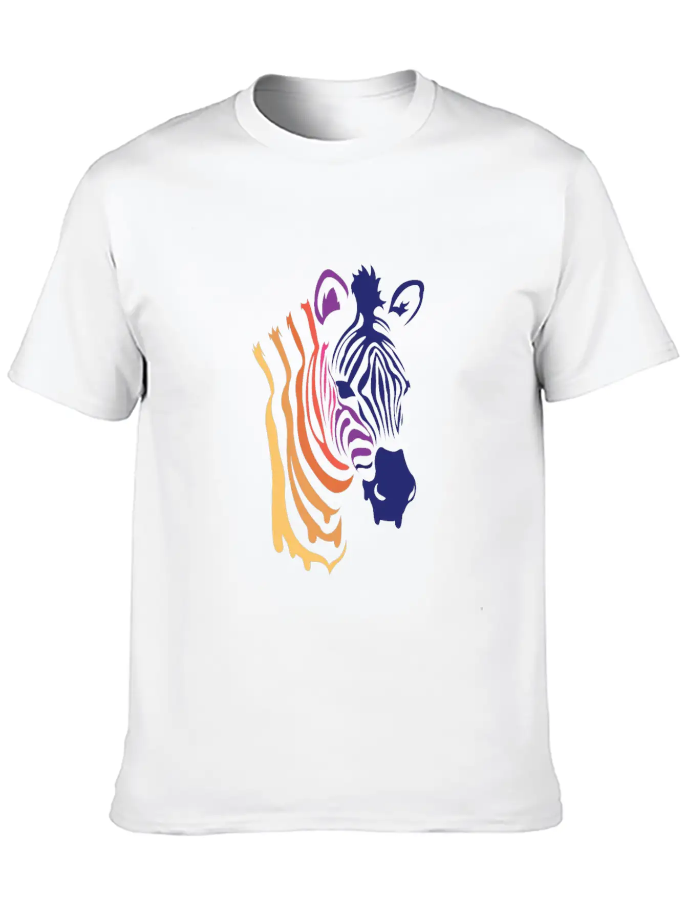 Zebra Gradient Zebra Art Essential Unisex Summer Tee – Soft Cotton Casual Fit