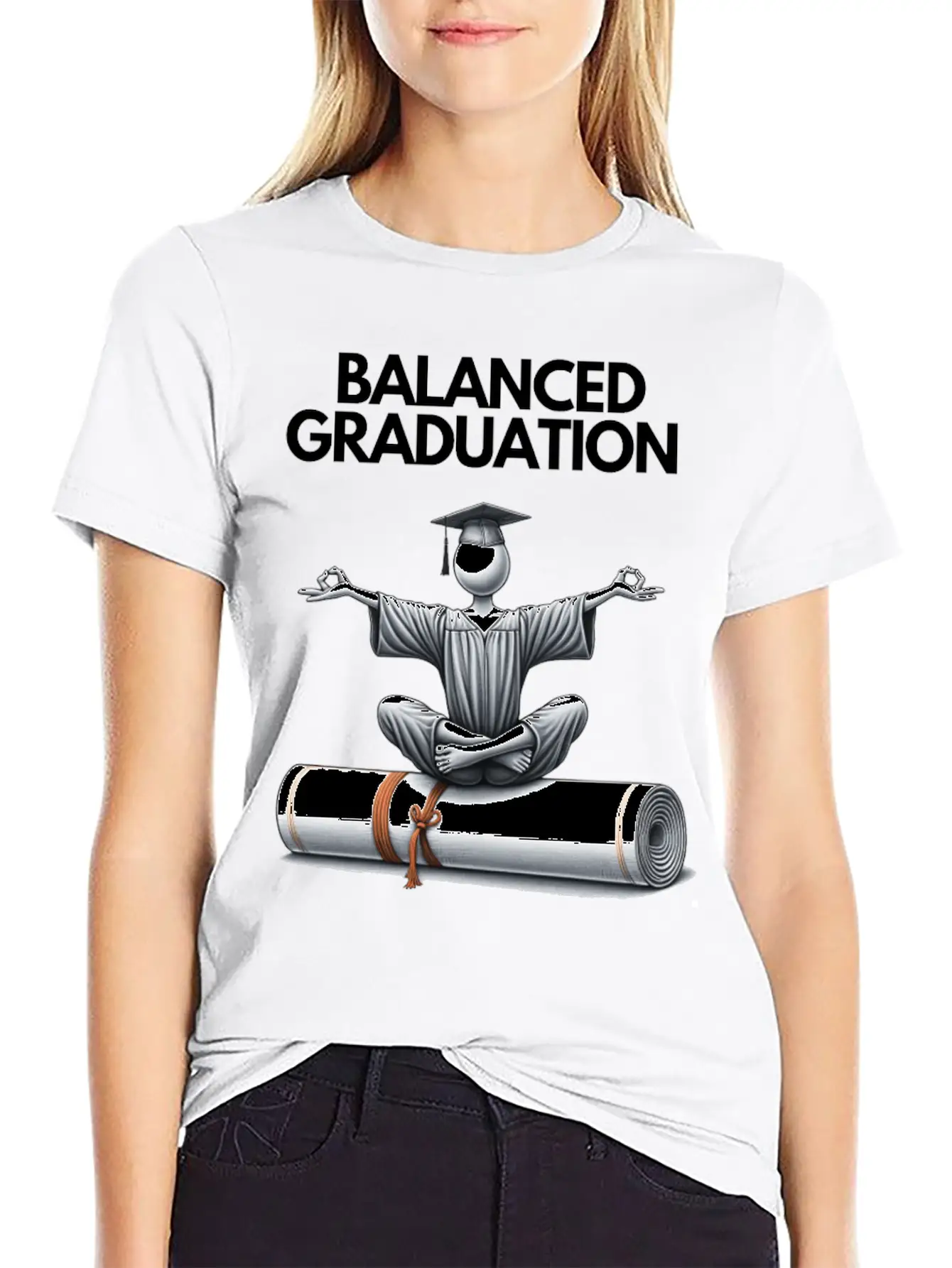 Zen Graduate: Mind, Body, Spirit - Class Of 2024 Simple Everyday Graphic Tee – Lightweight Summer Wear
