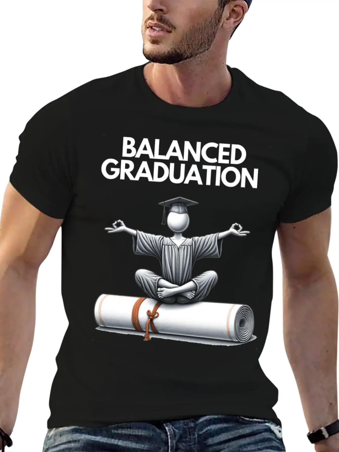 Zen Graduate: Mind, Body, Spirit - Class Of 2024 Simple Everyday Graphic Tee – Lightweight Summer Wear
