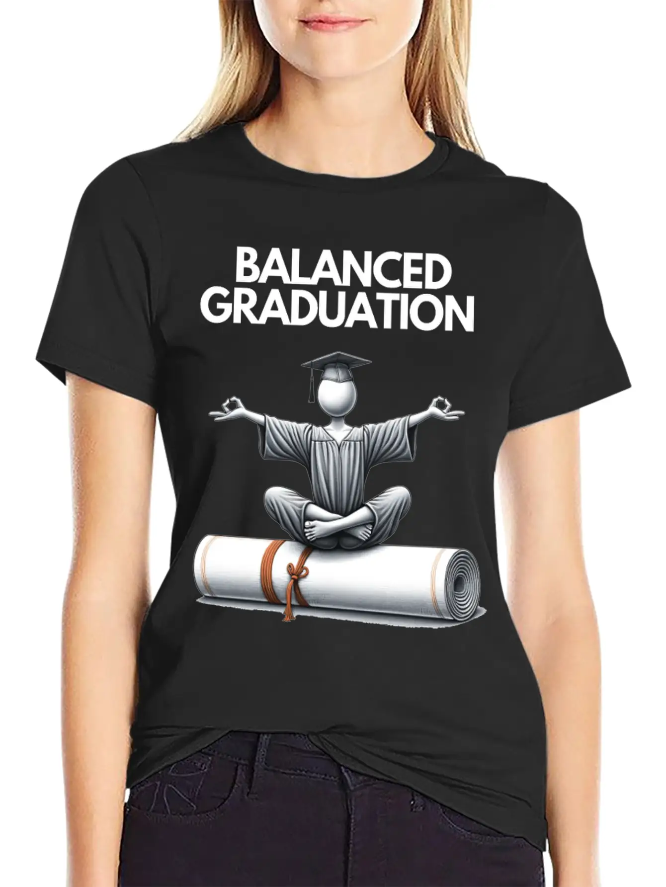 Zen Graduate: Mind, Body, Spirit - Class Of 2024 Simple Everyday Graphic Tee – Lightweight Summer Wear