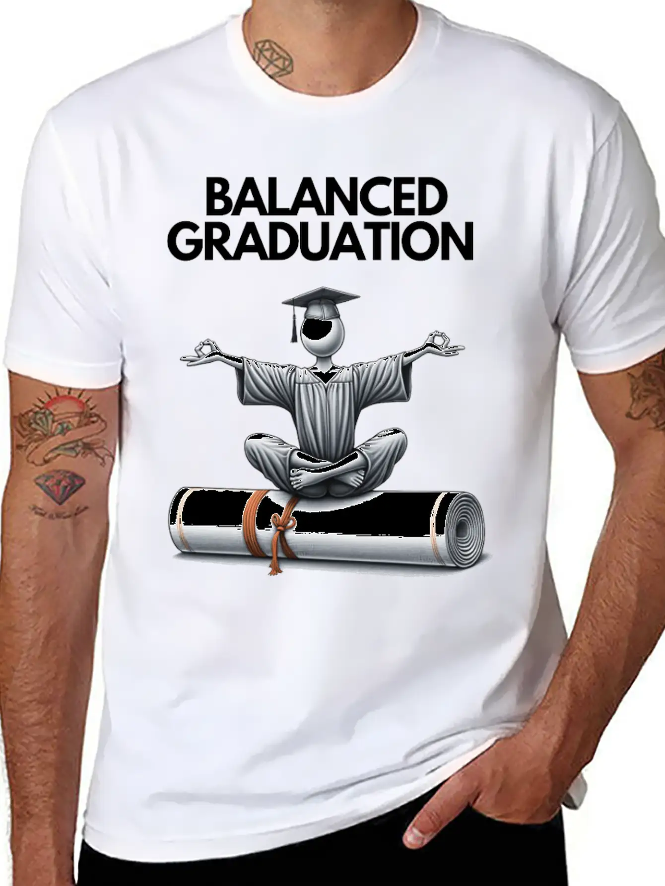 Zen Graduate: Mind, Body, Spirit - Class Of 2024 Simple Everyday Graphic Tee – Lightweight Summer Wear
