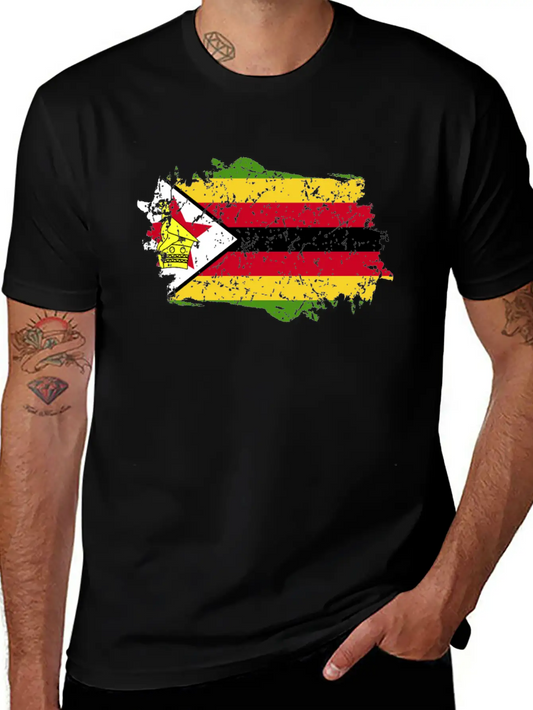 Zimbabwe Flag Grunge Country Flag Zimbabwe Essential Unisex Summer Tee – Soft Cotton Casual Fit