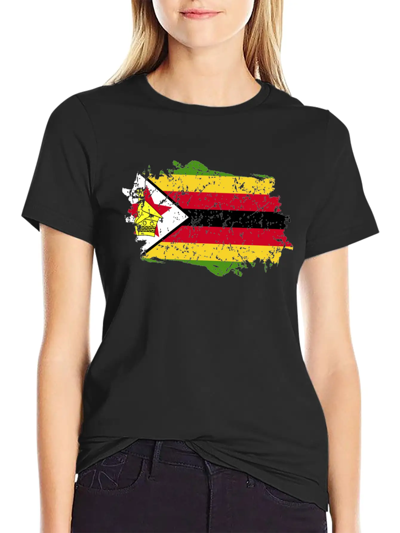Zimbabwe Flag Grunge Country Flag Zimbabwe Essential Unisex Summer Tee – Soft Cotton Casual Fit