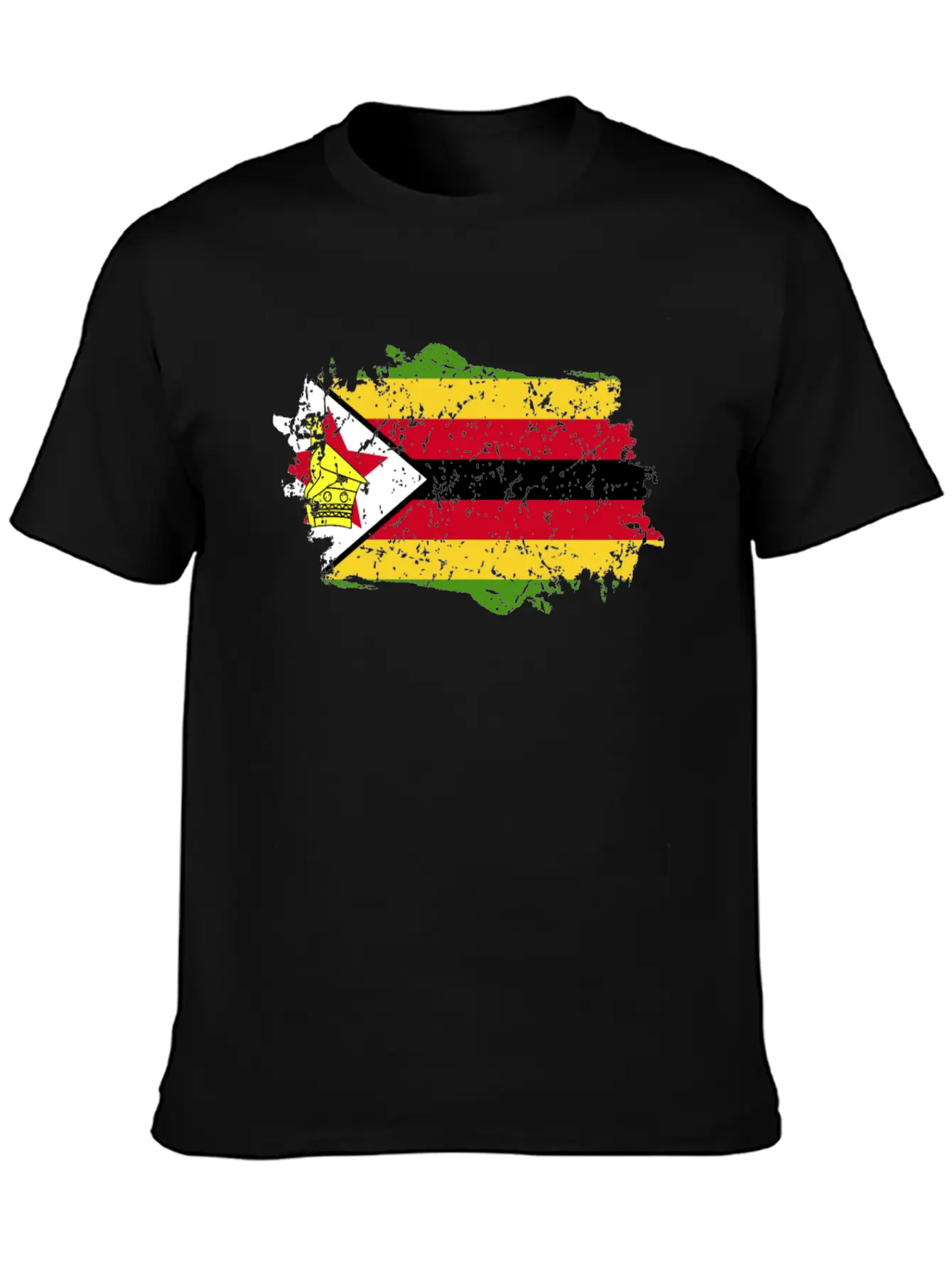 Zimbabwe Flag Grunge Country Flag Zimbabwe Essential Unisex Summer Tee – Soft Cotton Casual Fit