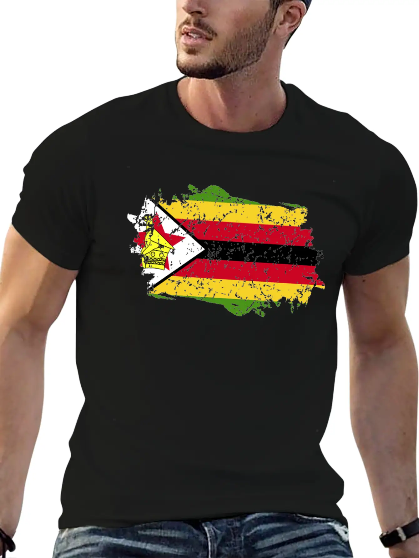 Zimbabwe Flag Grunge Country Flag Zimbabwe Essential Unisex Summer Tee – Soft Cotton Casual Fit
