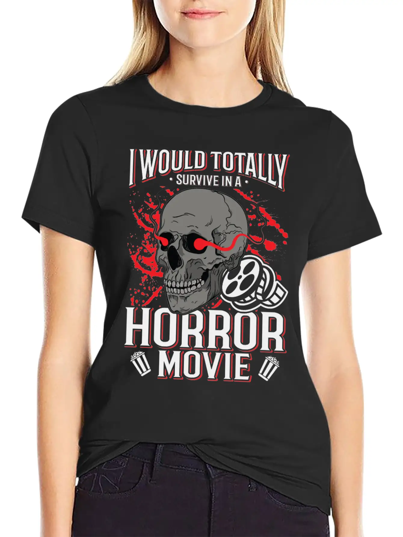 Zombie Horror Film Outfit Film Festival Halloween Casual Graphic T-Shirt – Simple And Comfortable Daily Wear